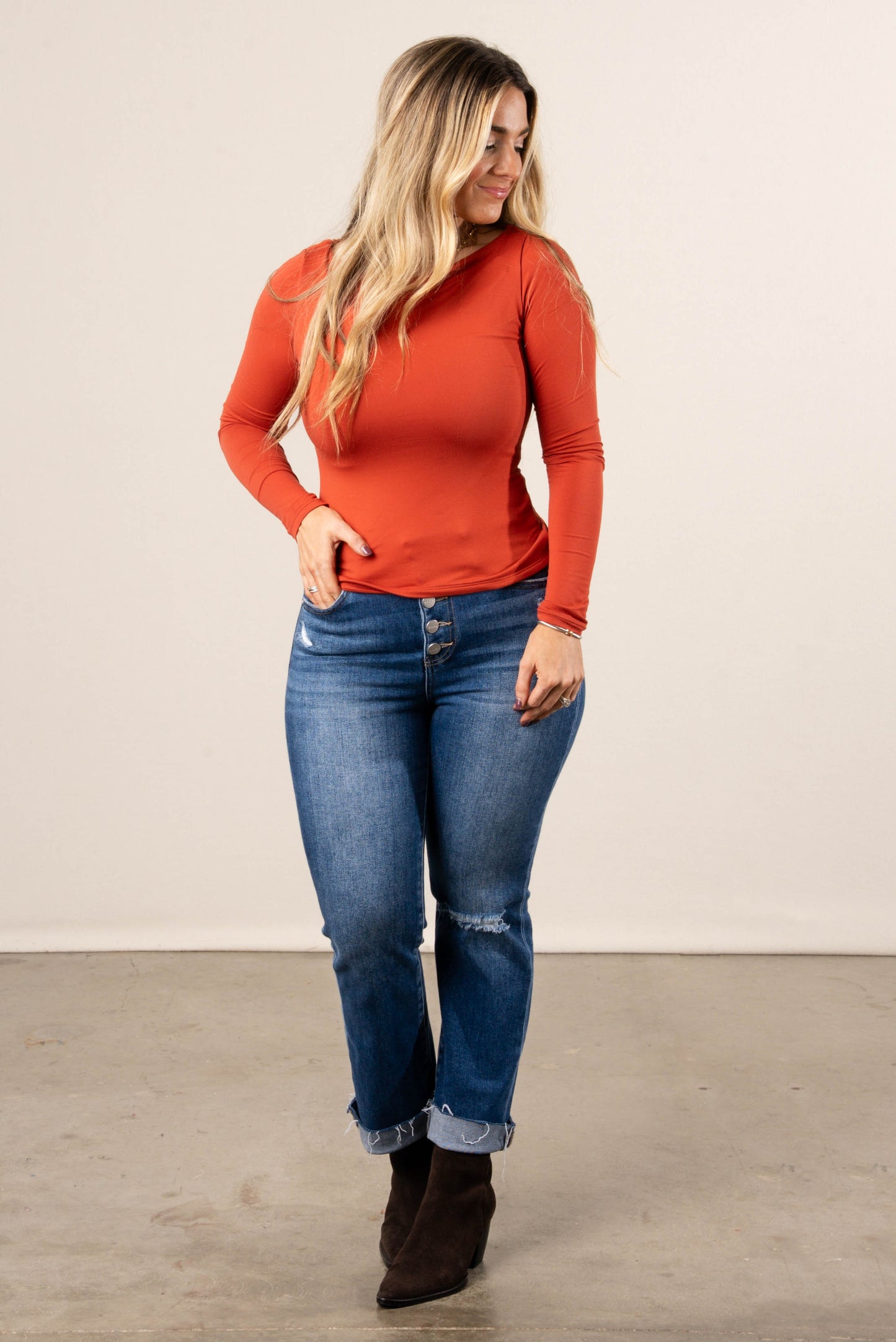 Riley Brushed Knit Boat Neck Top