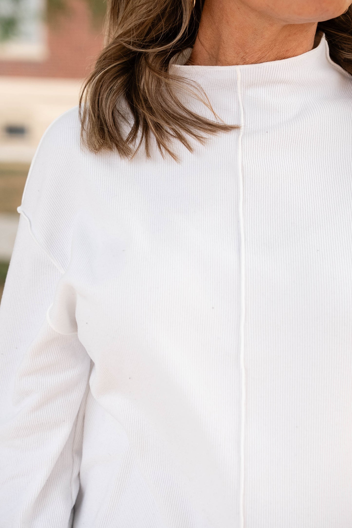 Rosalie Fine Ribbed Exposed Seam Top