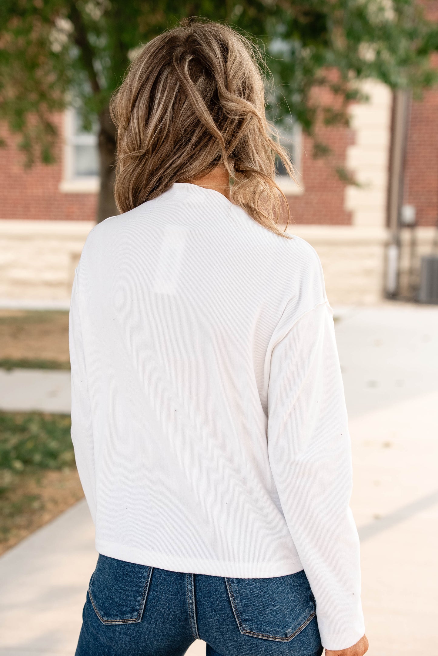 Rosalie Fine Ribbed Exposed Seam Top
