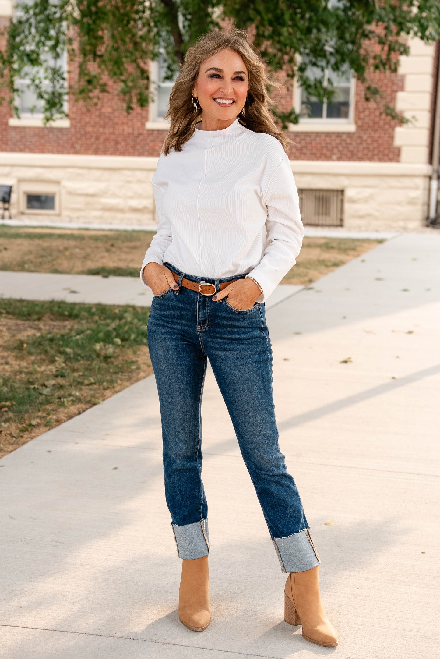 Rosalie Fine Ribbed Exposed Seam Top