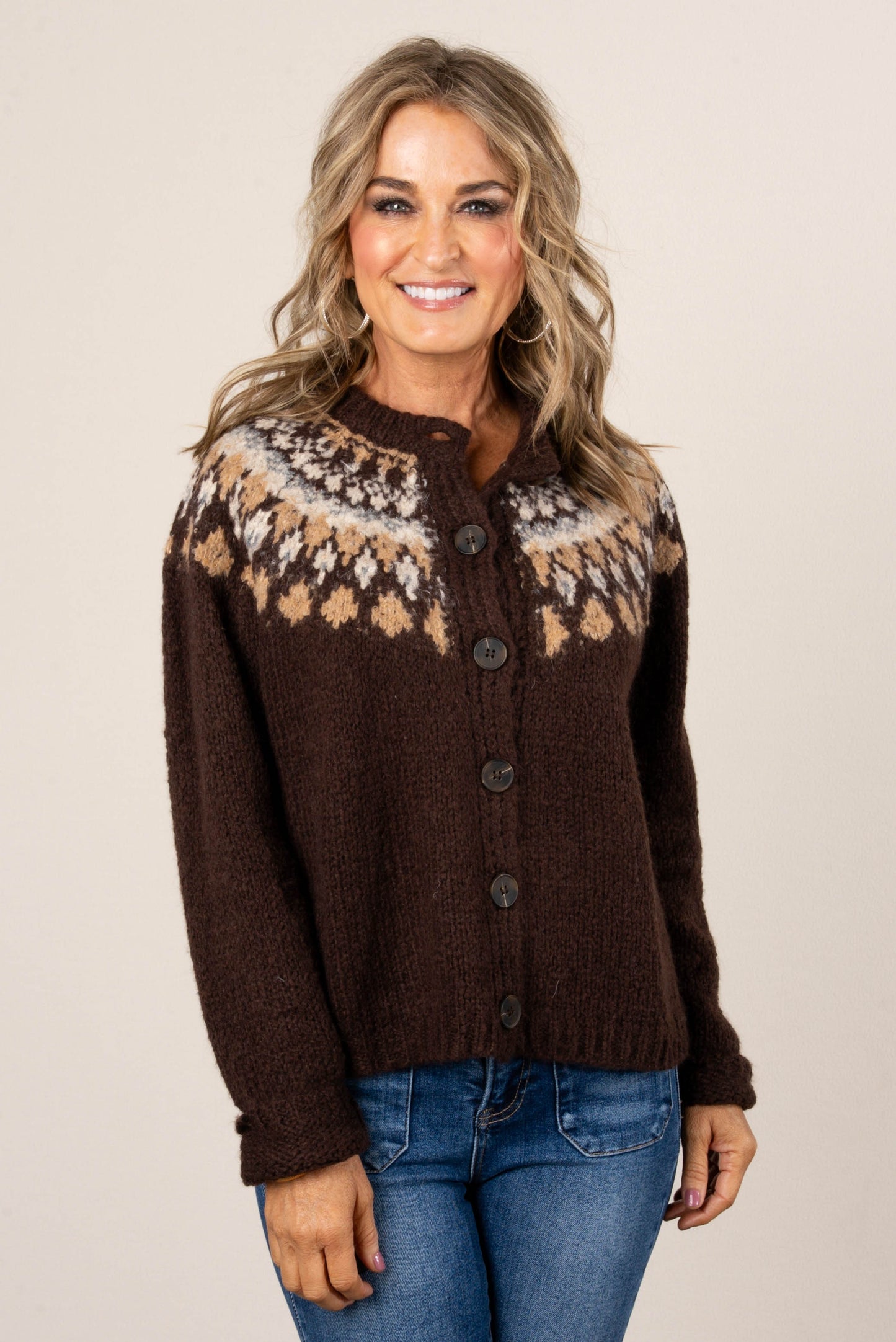 Tinsley Fair Isle Sweater Cardigan