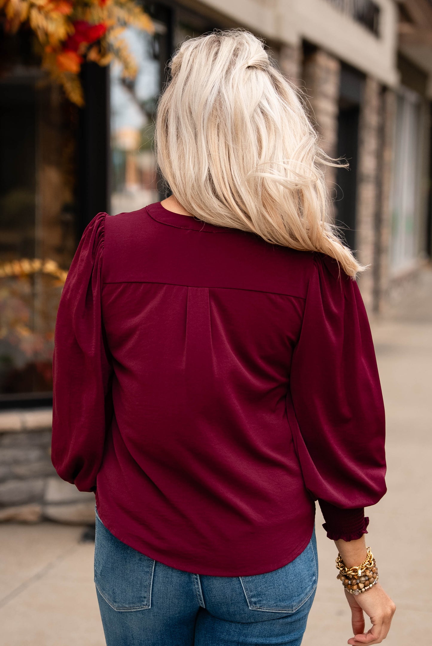 Sherry Crepe Knit Tie Neck Blouse