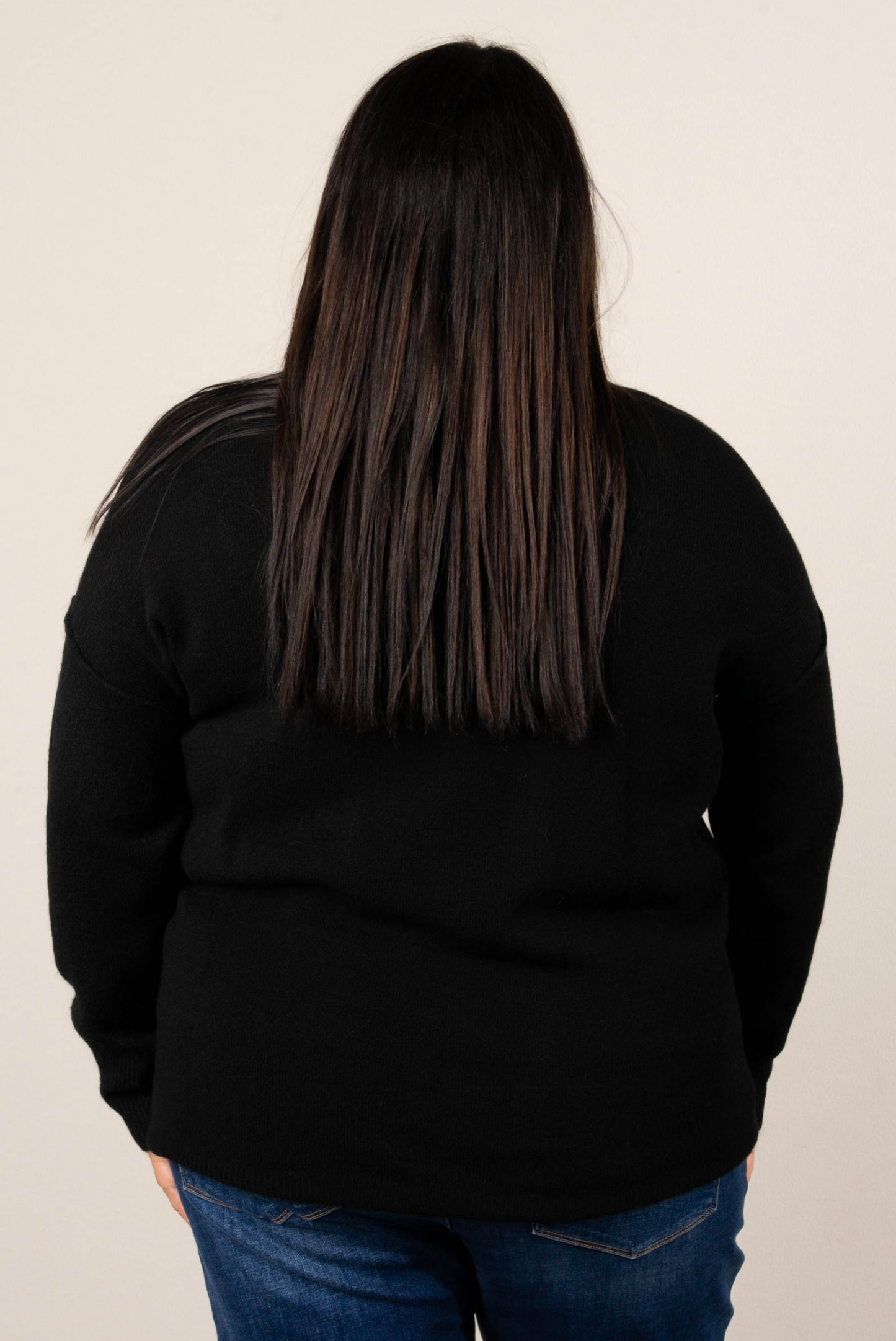 Mari Marled Knit Front Seam Sweater