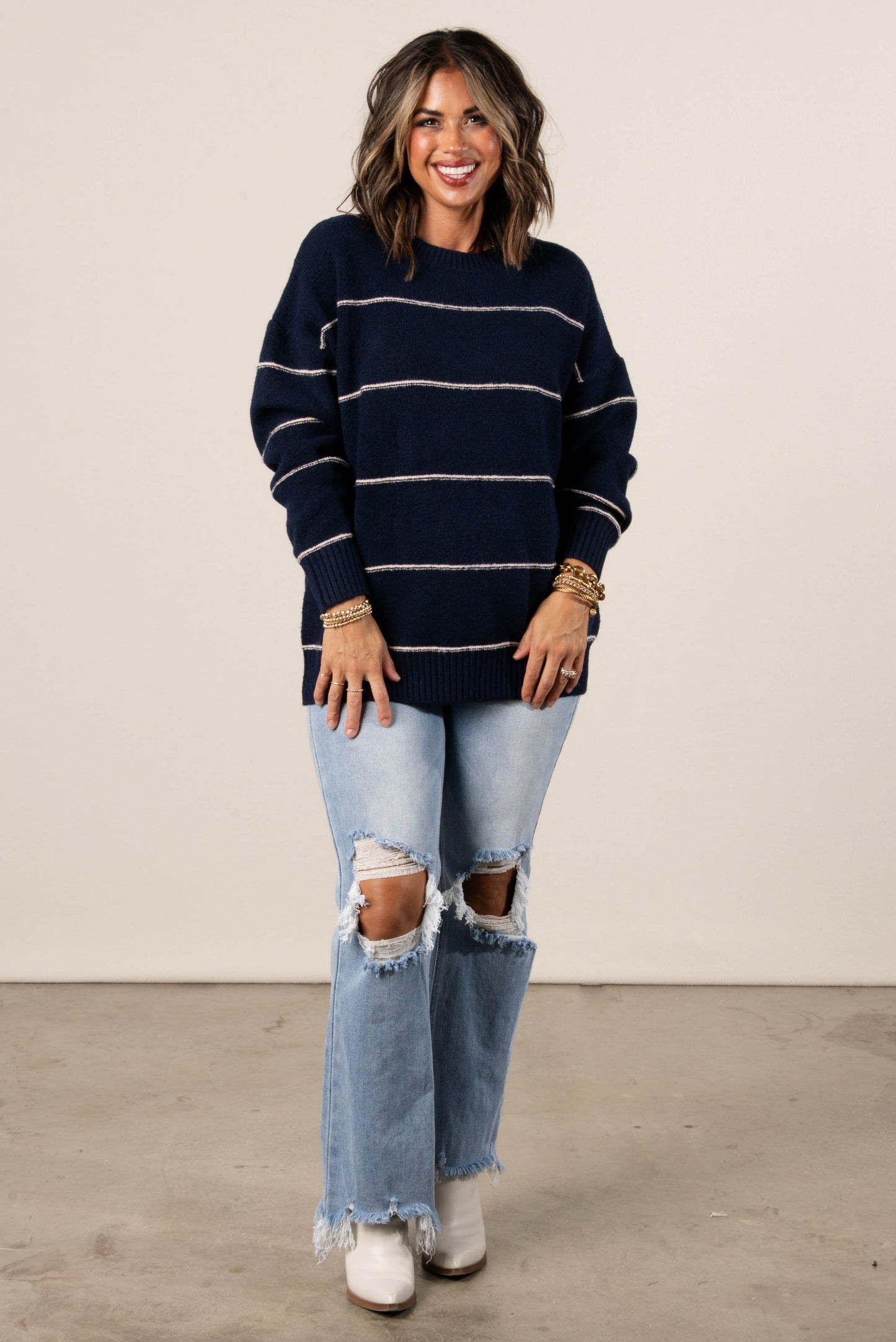 Blair Striped Dolman Sweater