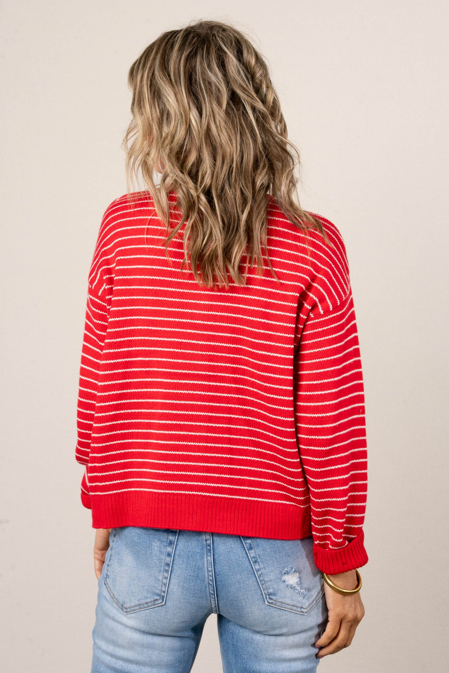 Veronica Striped Button Up Sweater Cardigan