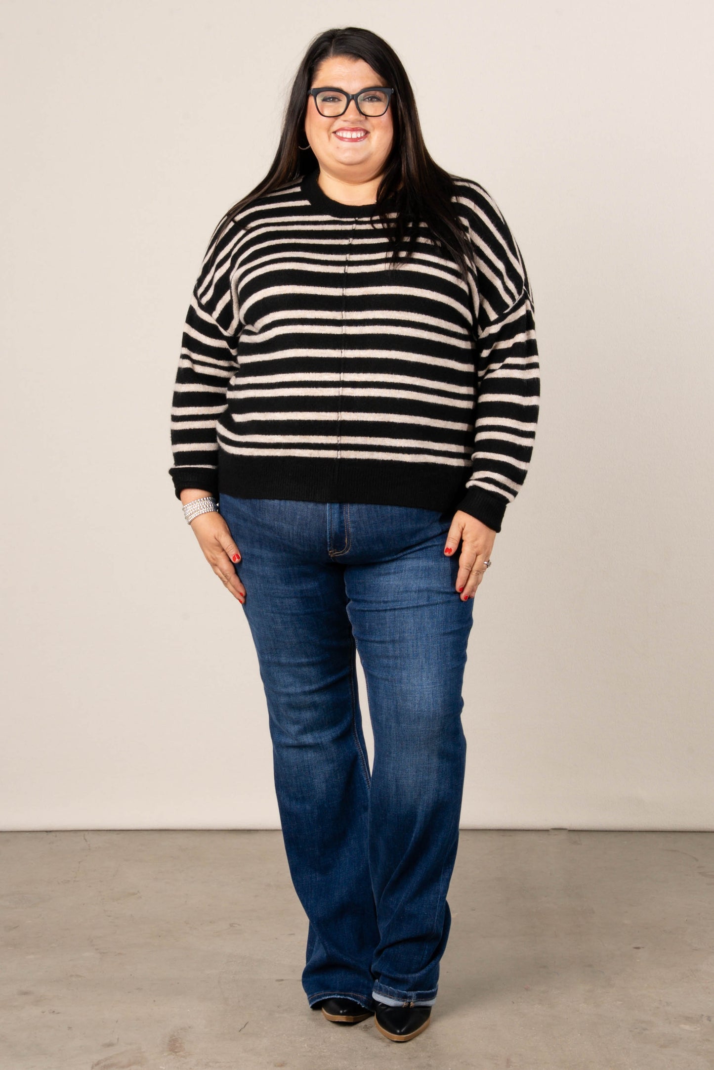 Camilla Striped Front Seam Sweater