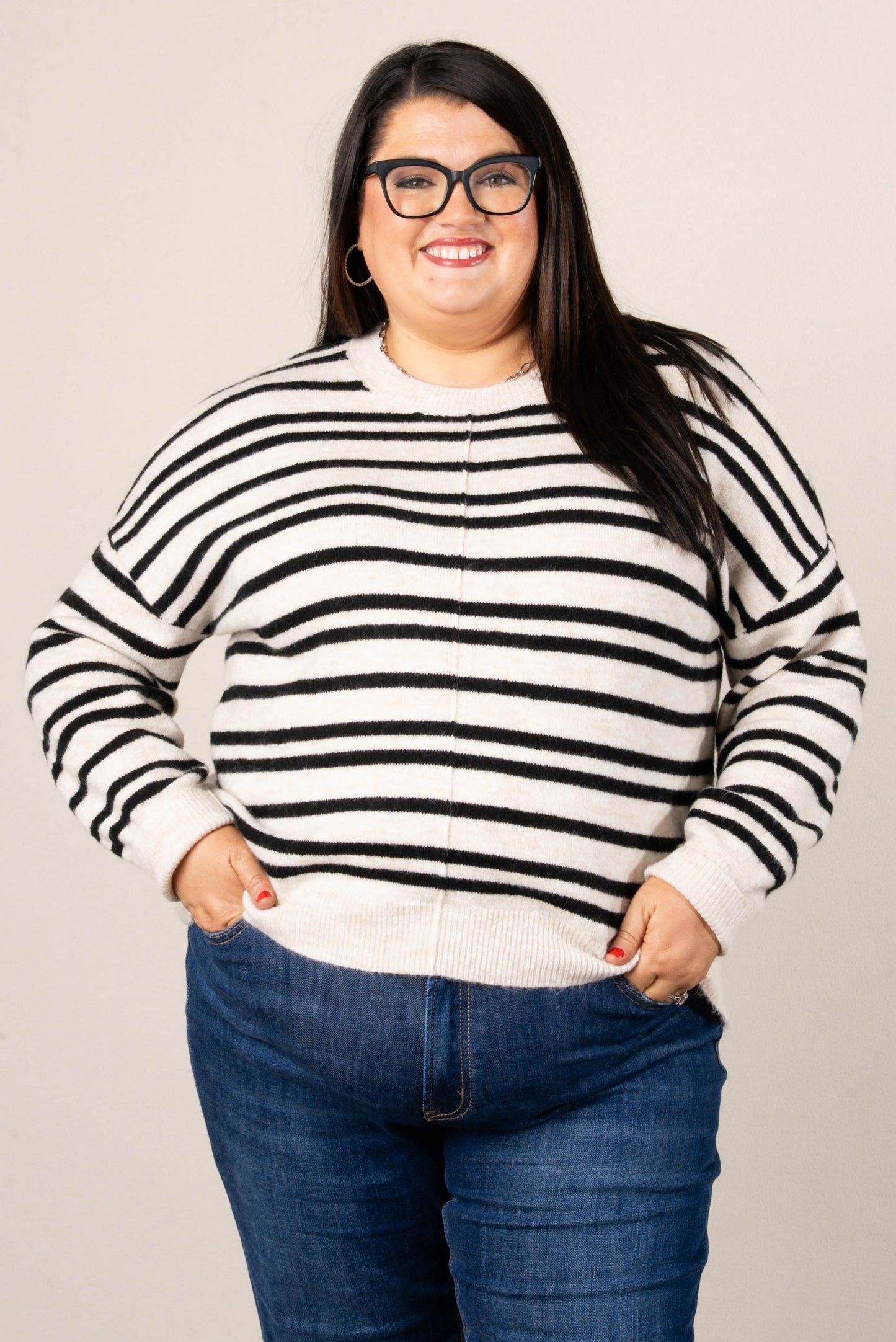 Camilla Striped Front Seam Sweater