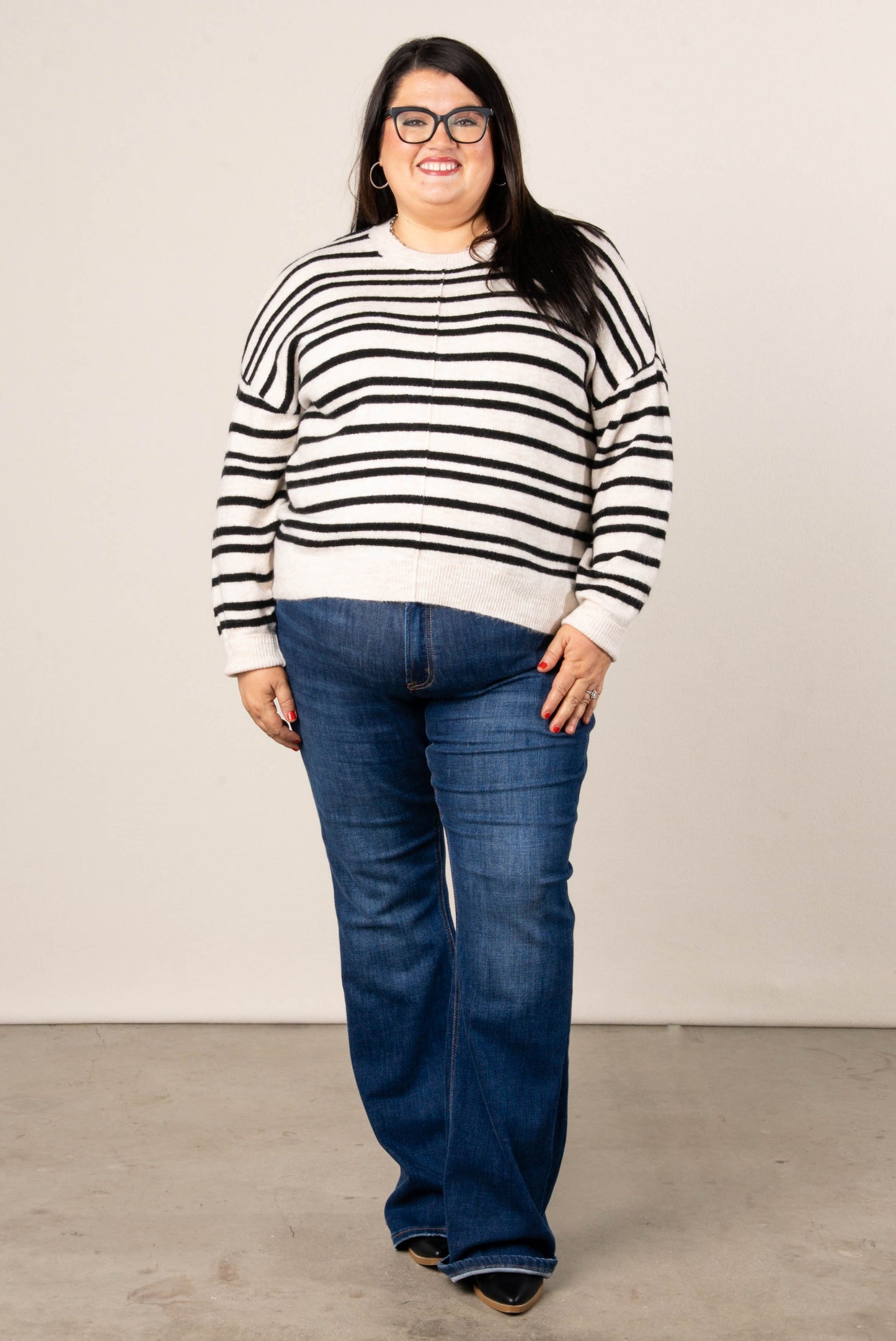 Camilla Striped Front Seam Sweater