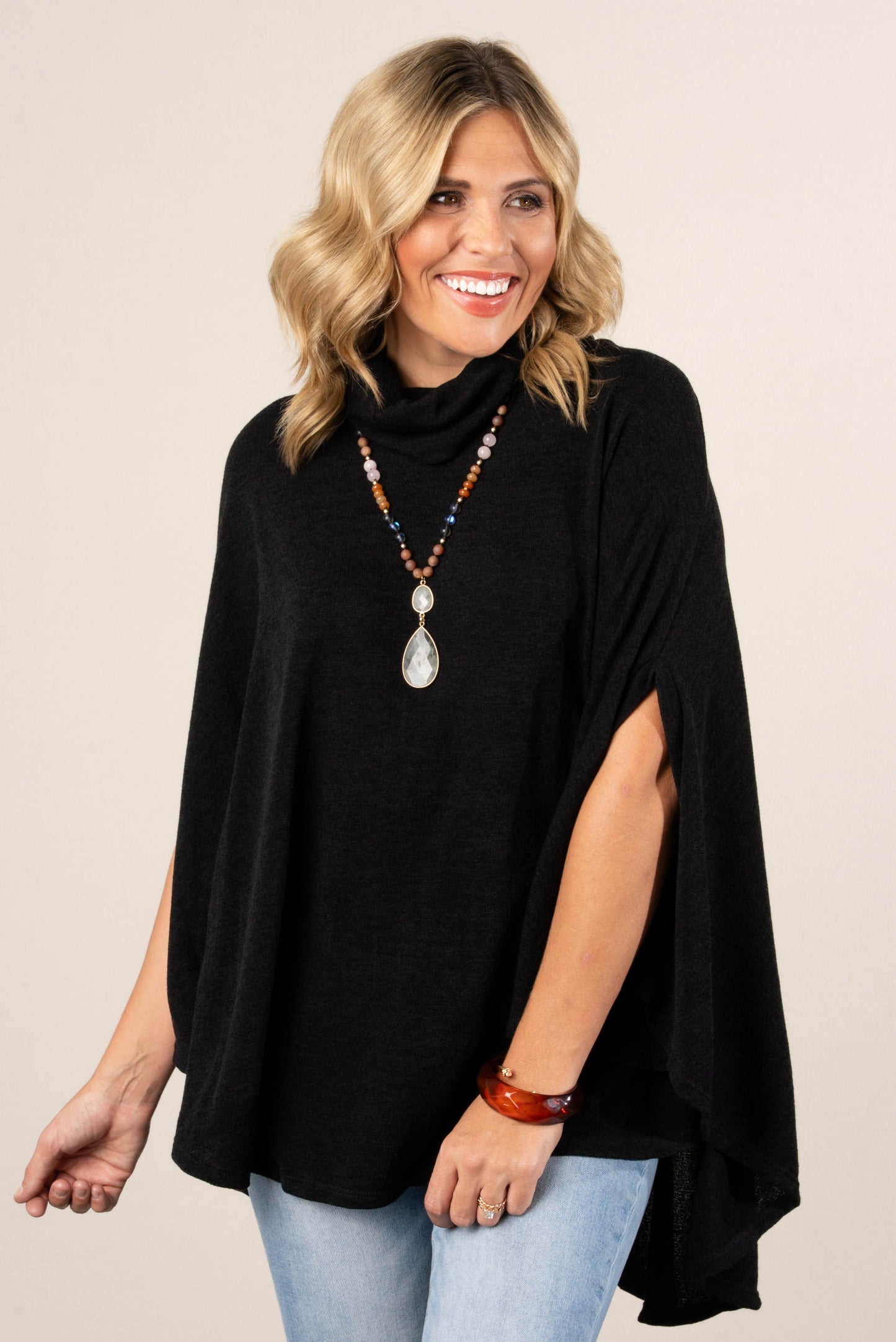 Paige Turtleneck Poncho Top