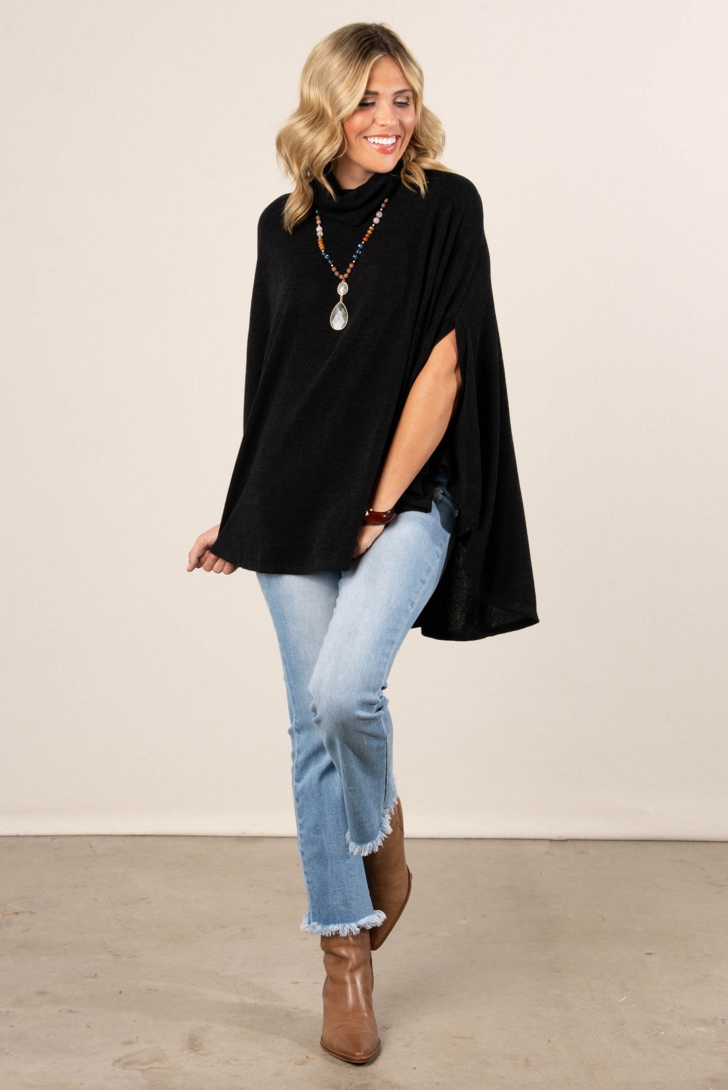 Paige Turtleneck Poncho Top