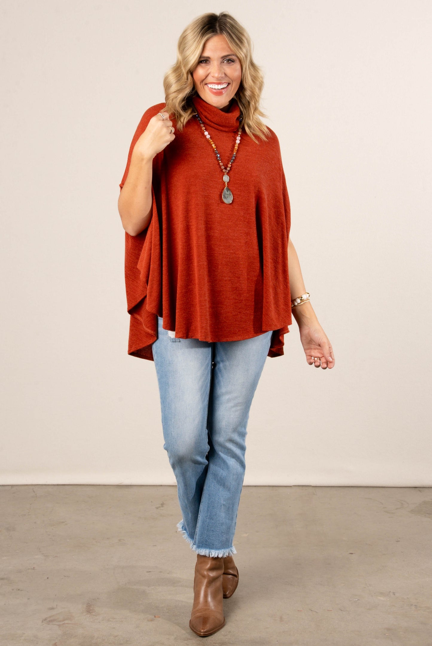 Paige Turtleneck Poncho Top
