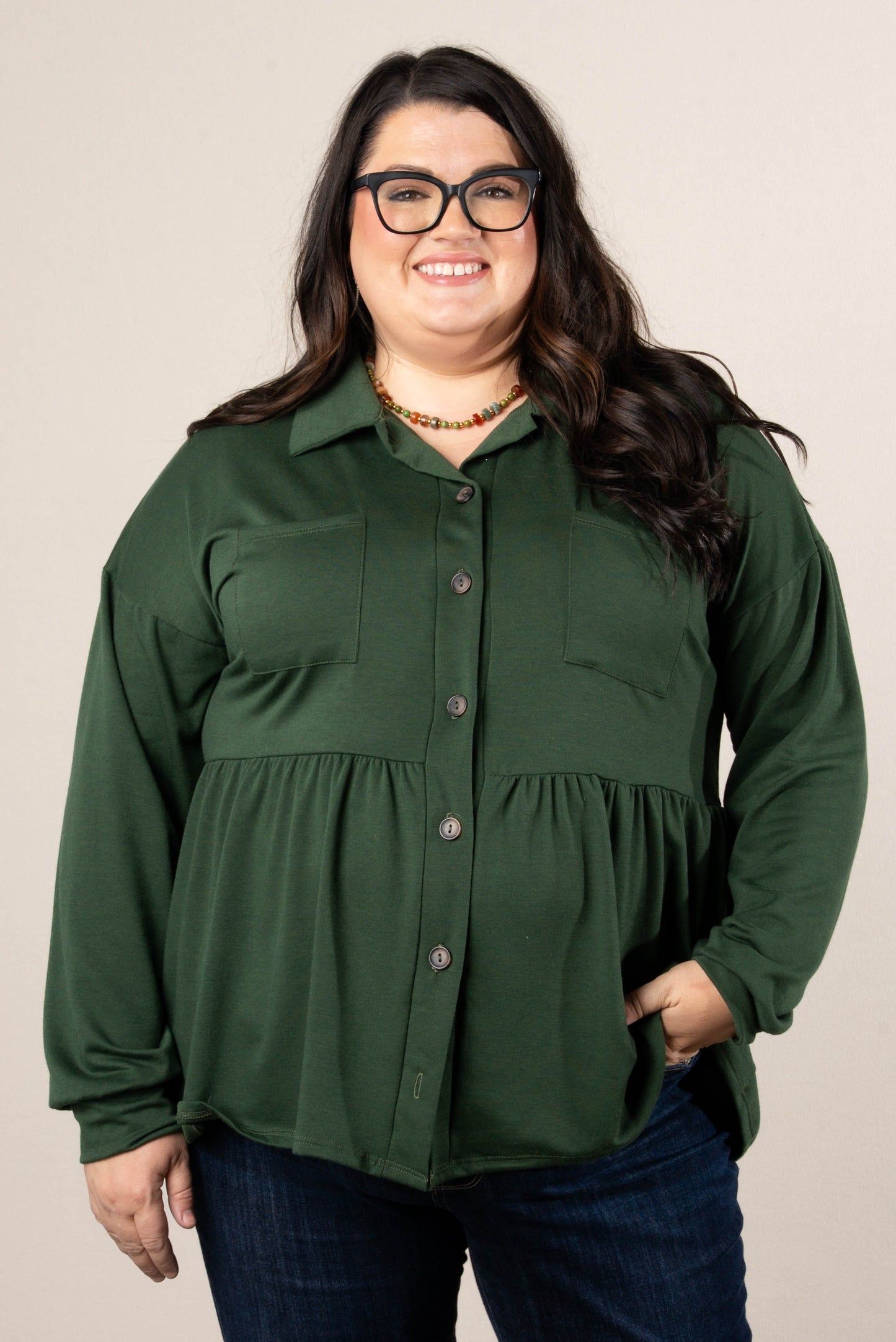 Margaux Jersey Knit Peplum Shacket