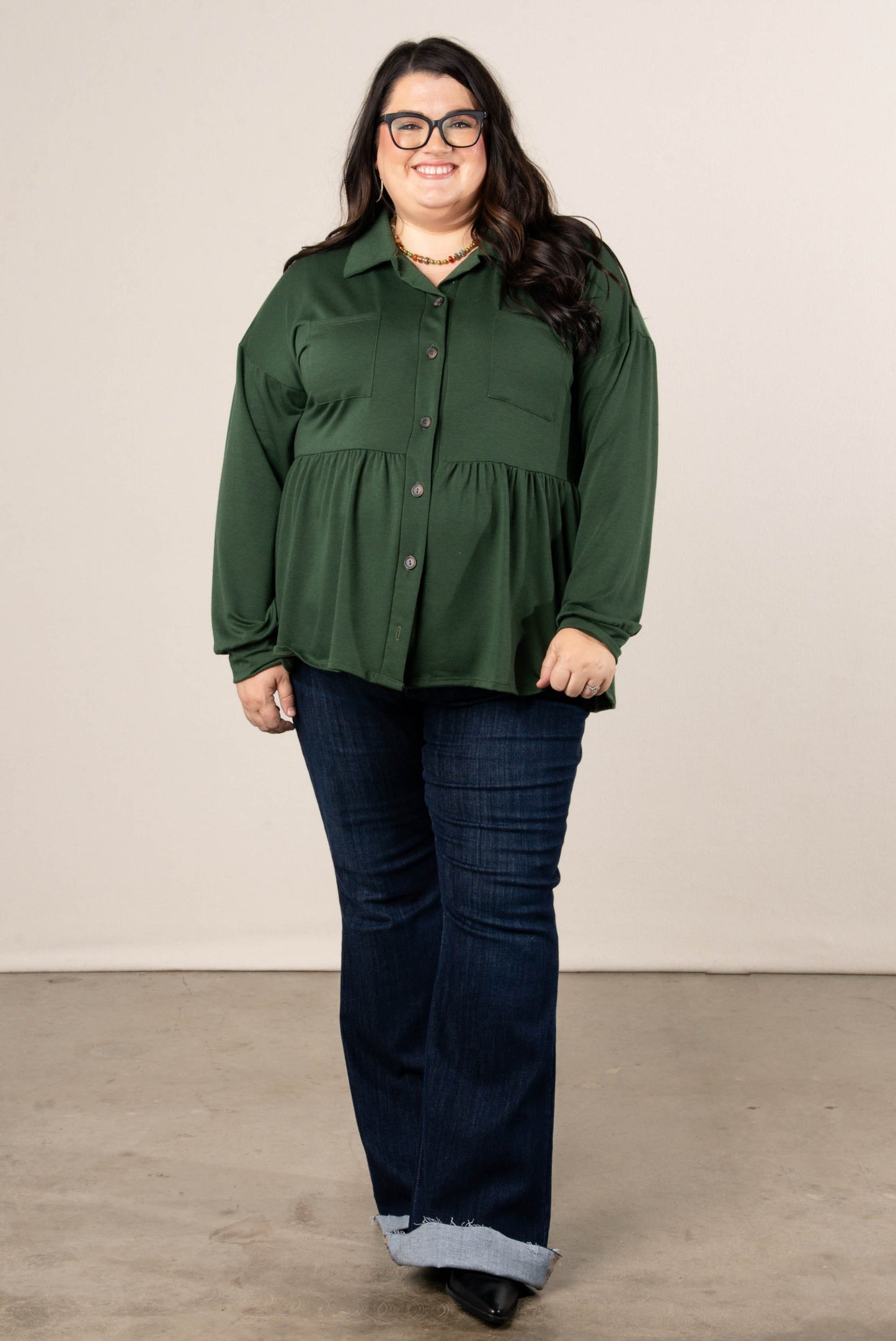 Margaux Jersey Knit Peplum Shacket