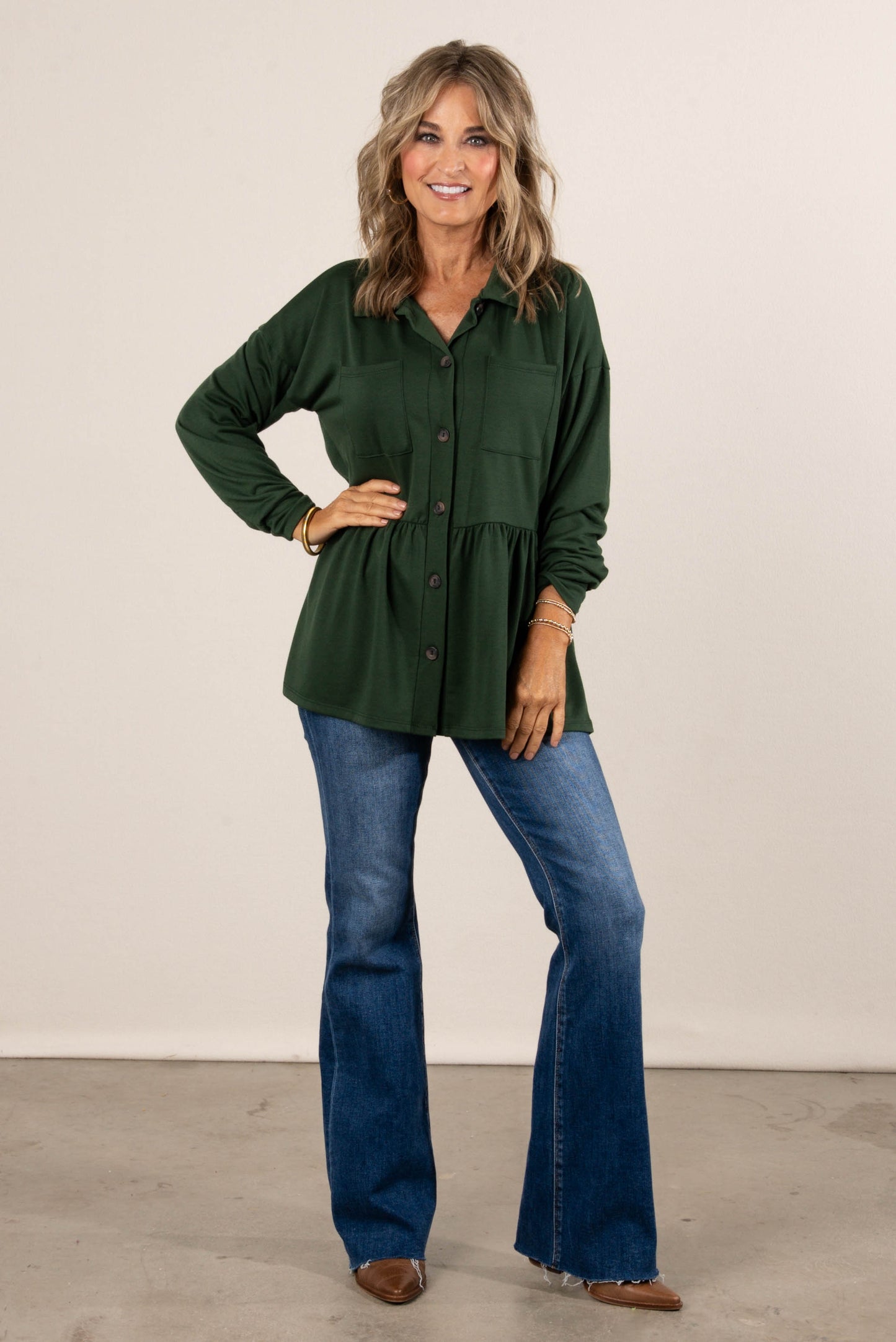 Margaux Jersey Knit Peplum Shacket