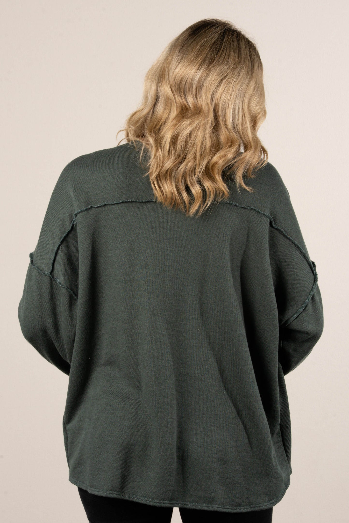 Norah Exposed Seam Open Front Cardigan