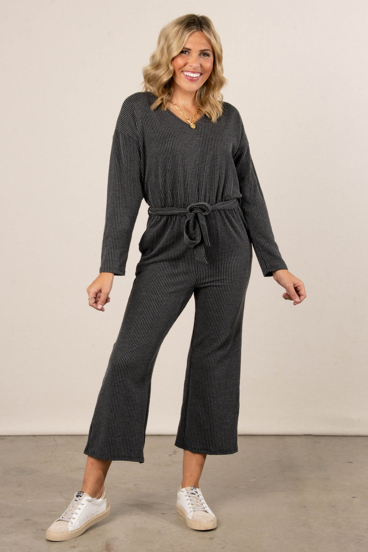 Daphne Ribbed Wide Leg Jumpsuit