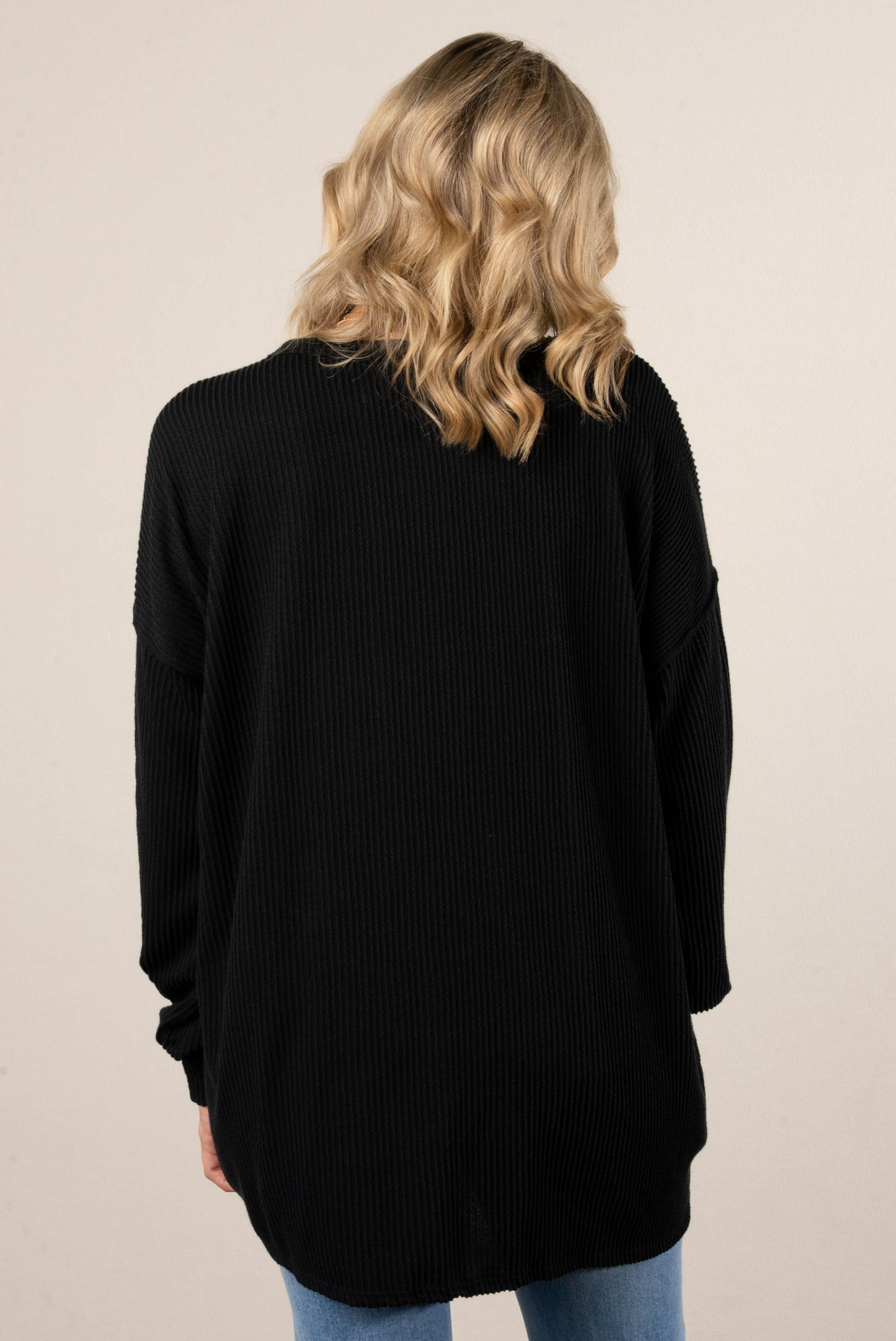 Flynn Ribbed Exposed Seam Detail Top