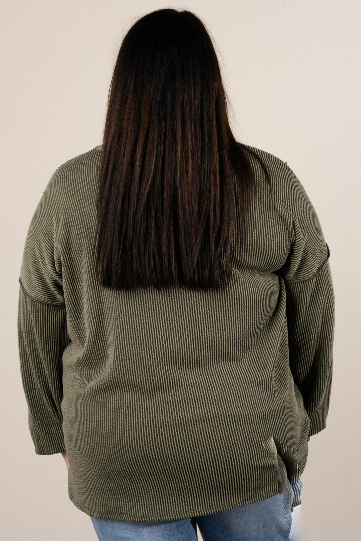 Flynn Ribbed Exposed Seam Detail Top