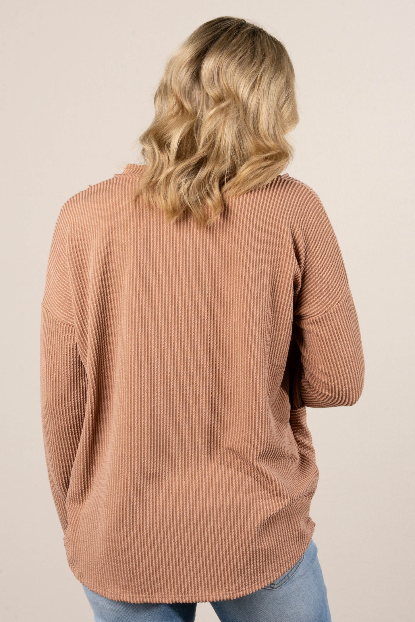 Sadie Ribbed Front Pocket Top