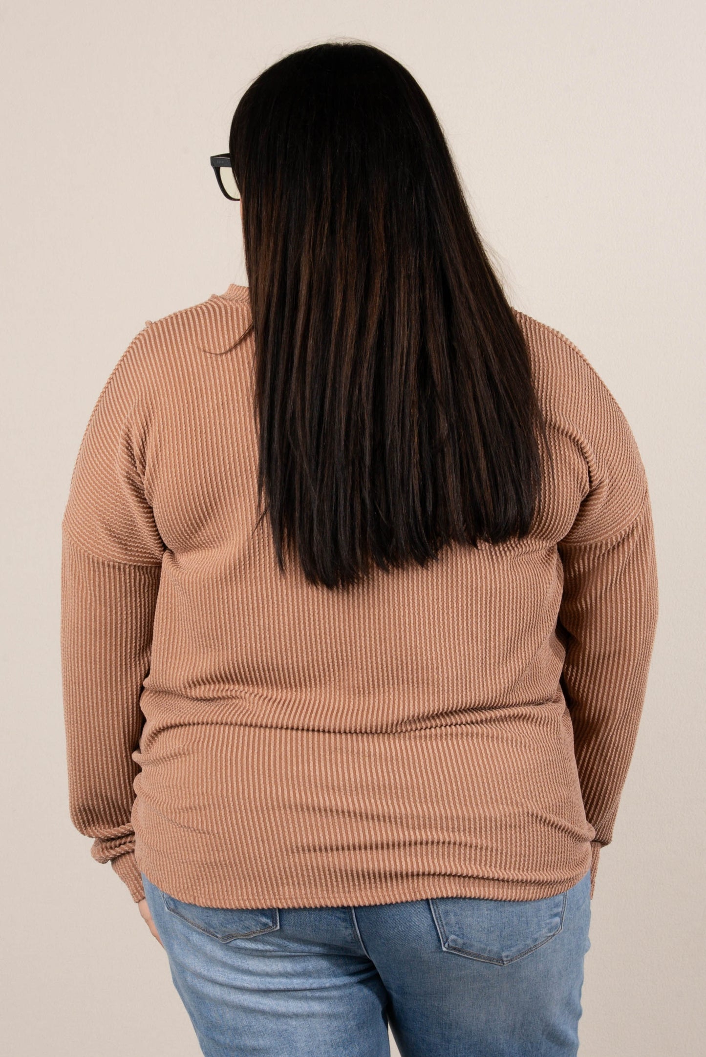 Sadie Ribbed Front Pocket Top