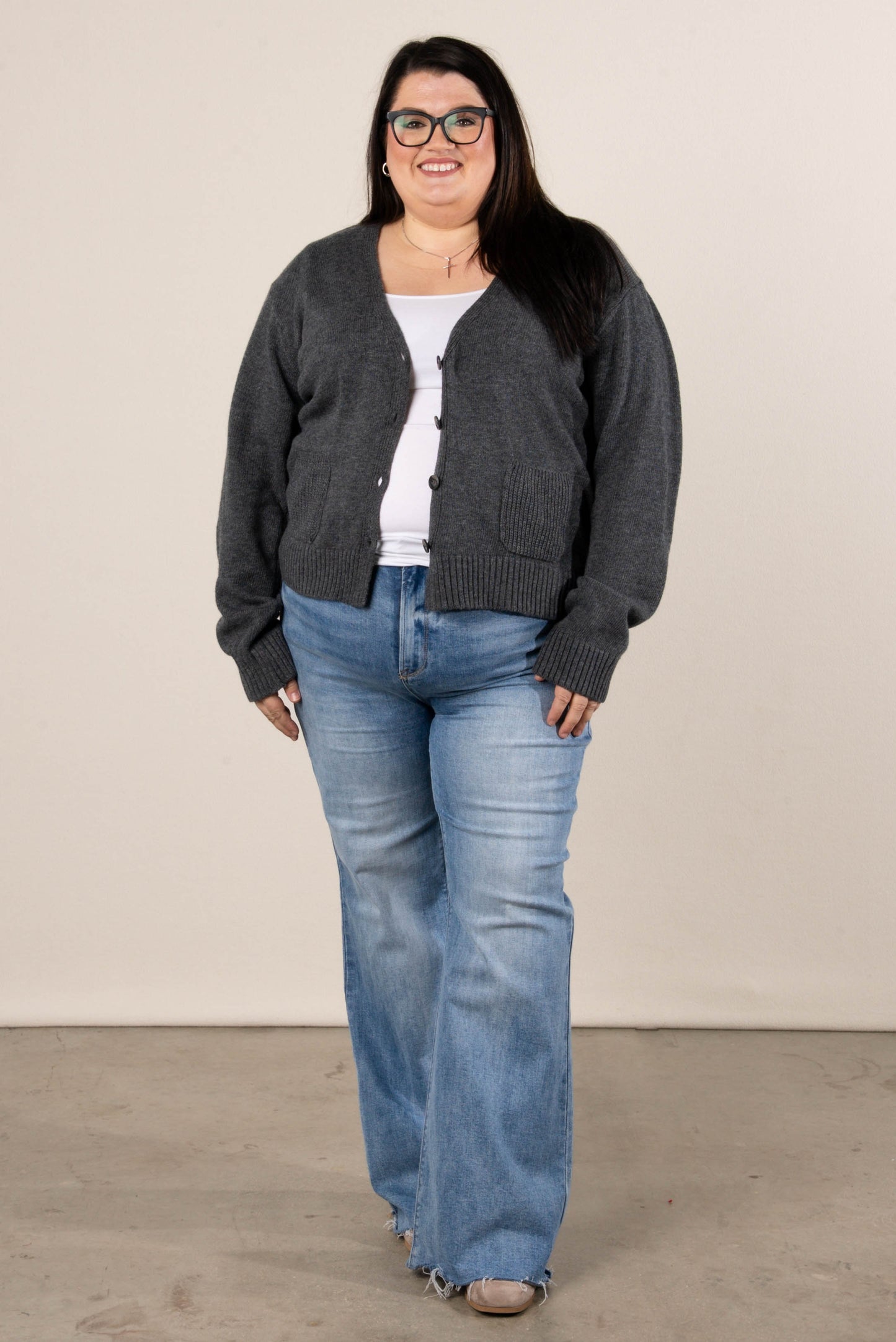 Livey Elbow Patch Sweater Cardigan
