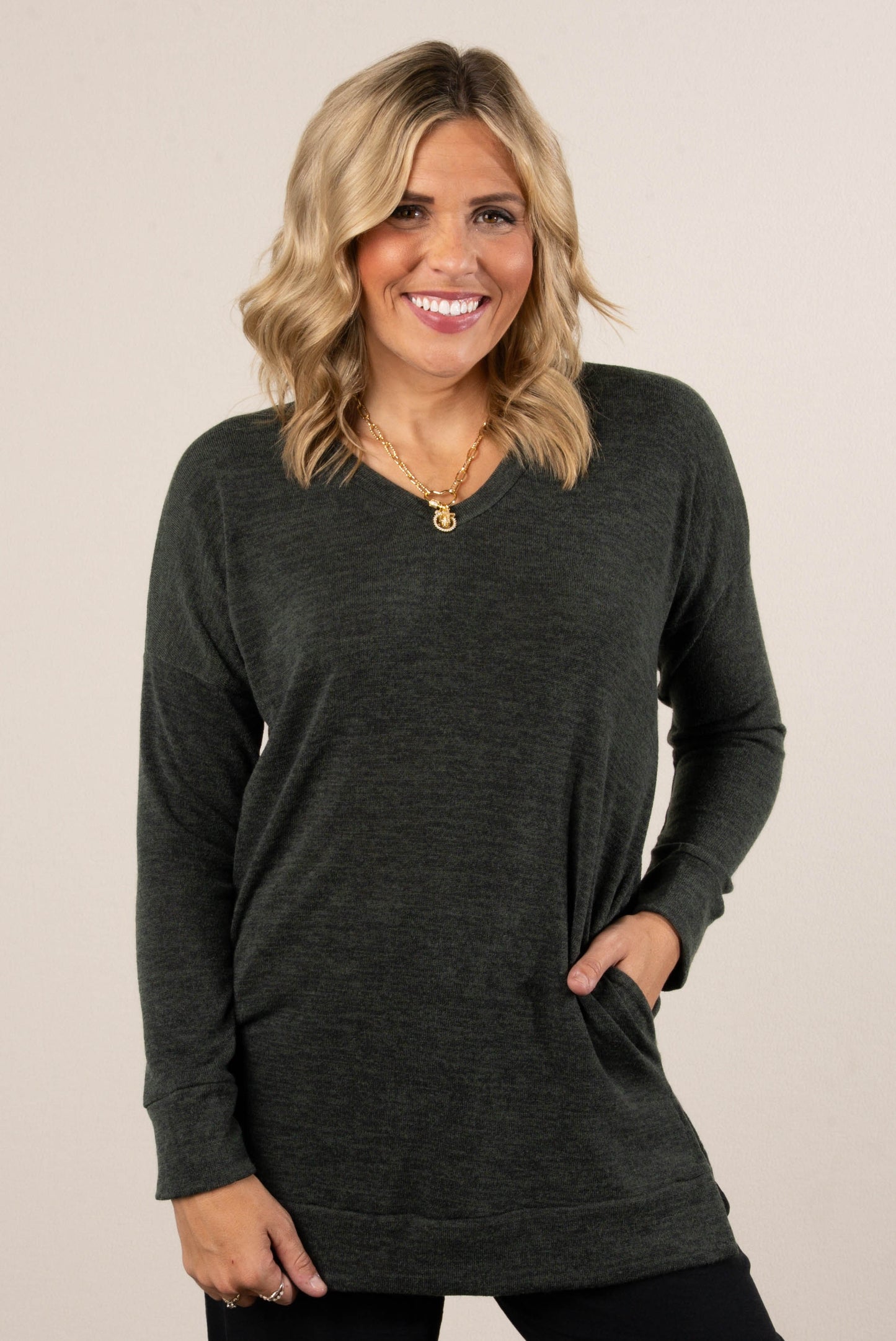 Florence Brushed Knit Side Pocket Top