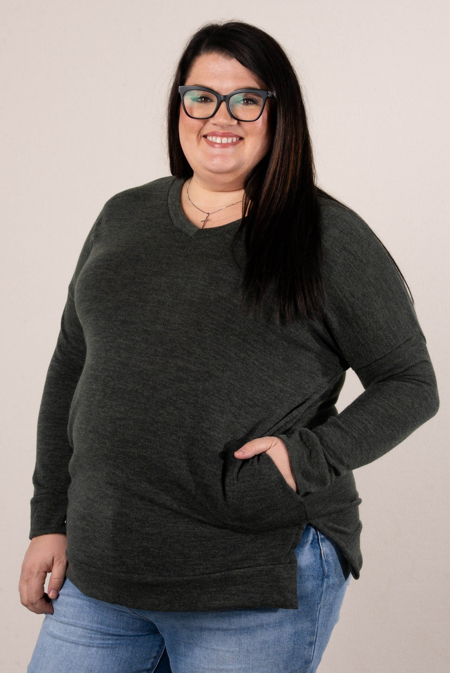 Florence Brushed Knit Side Pocket Top