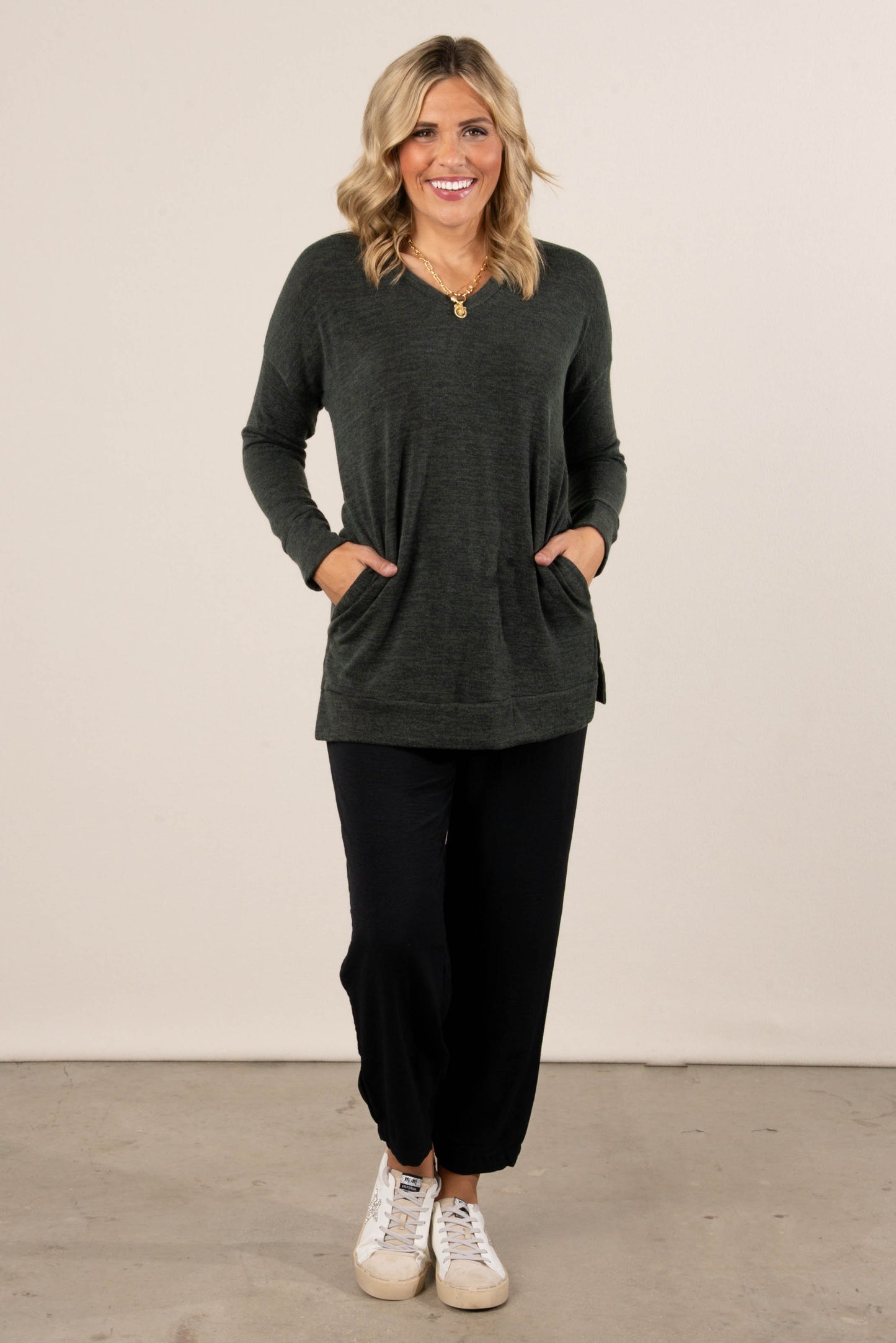 Florence Brushed Knit Side Pocket Top