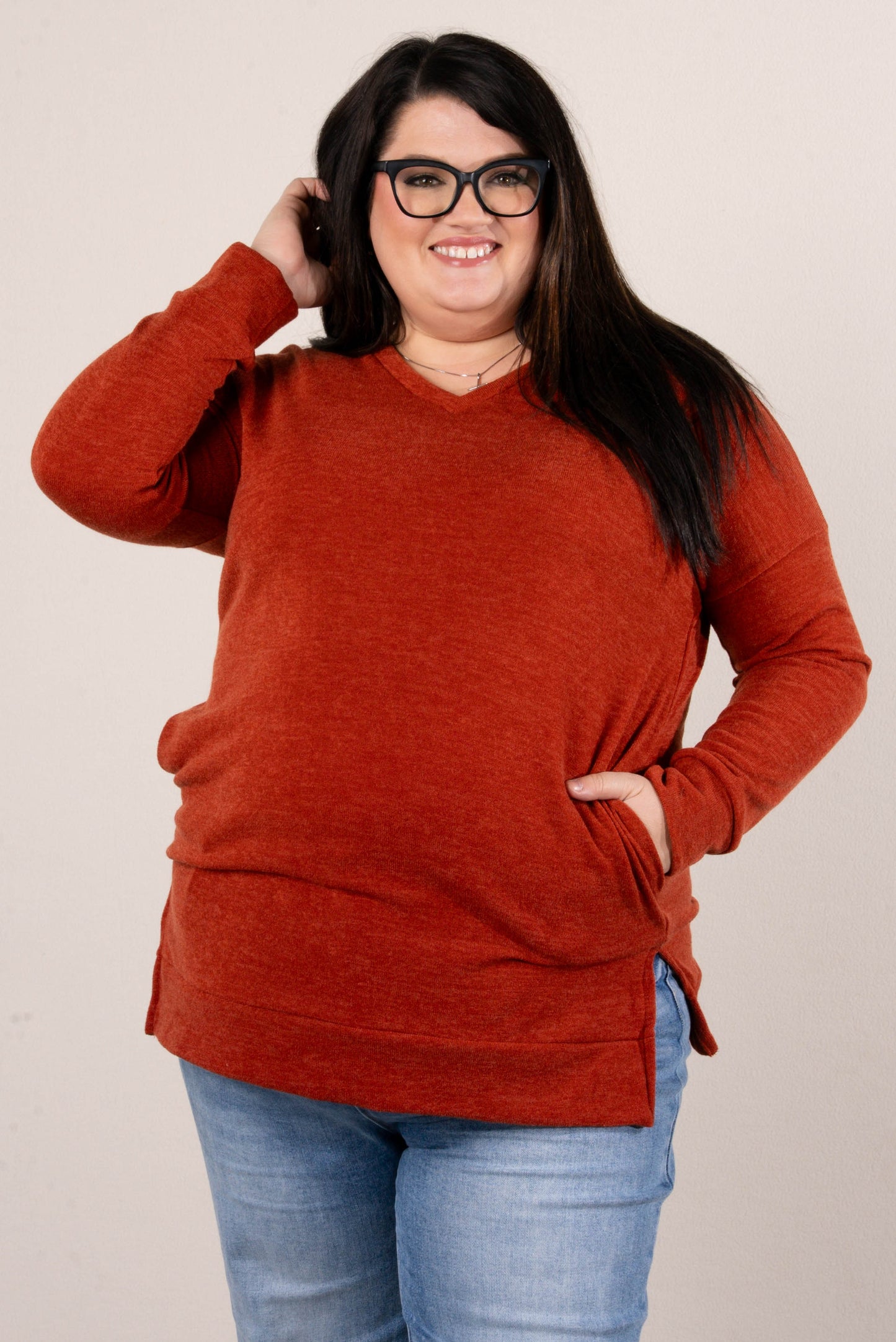 Florence Brushed Knit Side Pocket Top