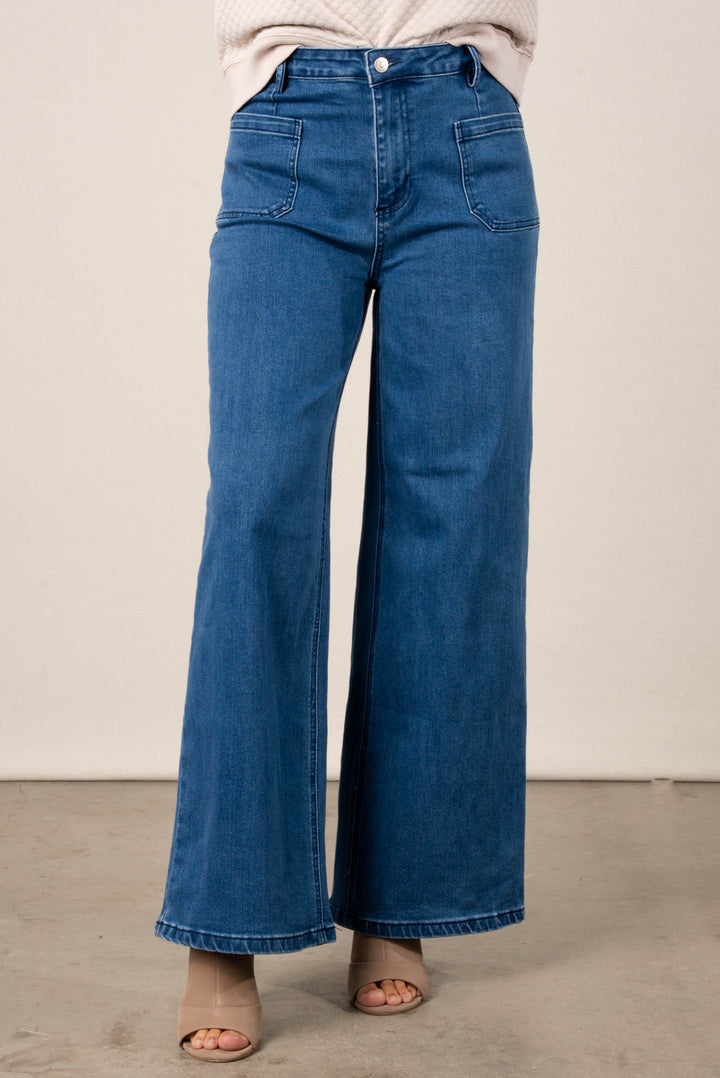 White Birch | Bobbi High Rise Wide Leg Jeans