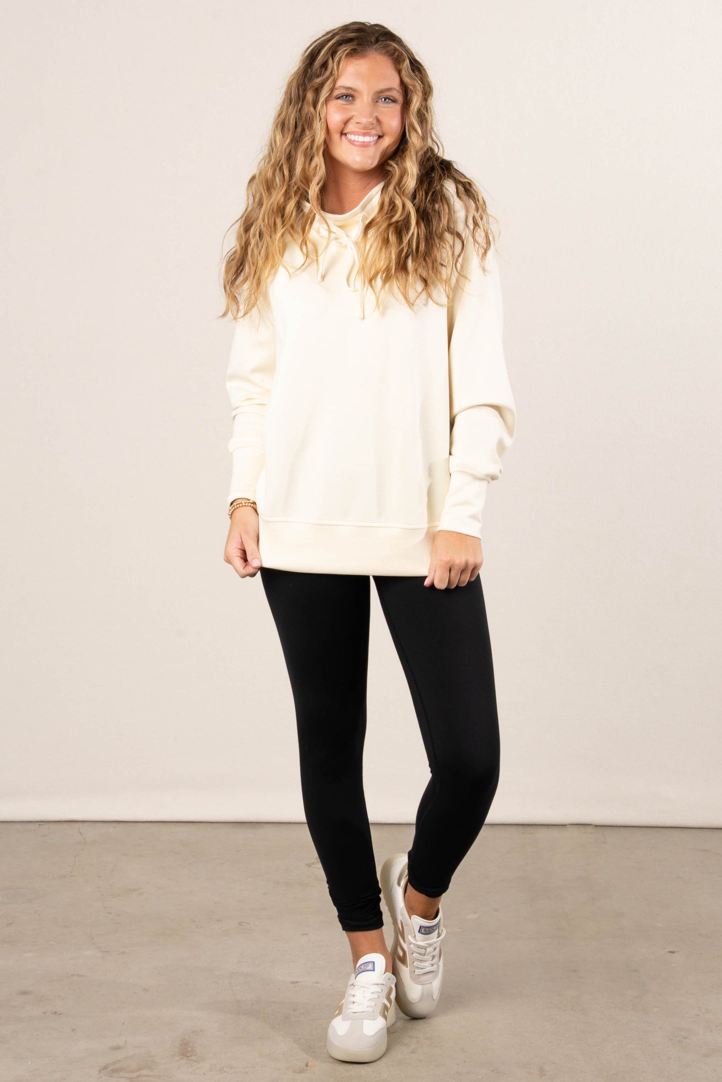 Joy Drawstring Cowl Neck Pullover