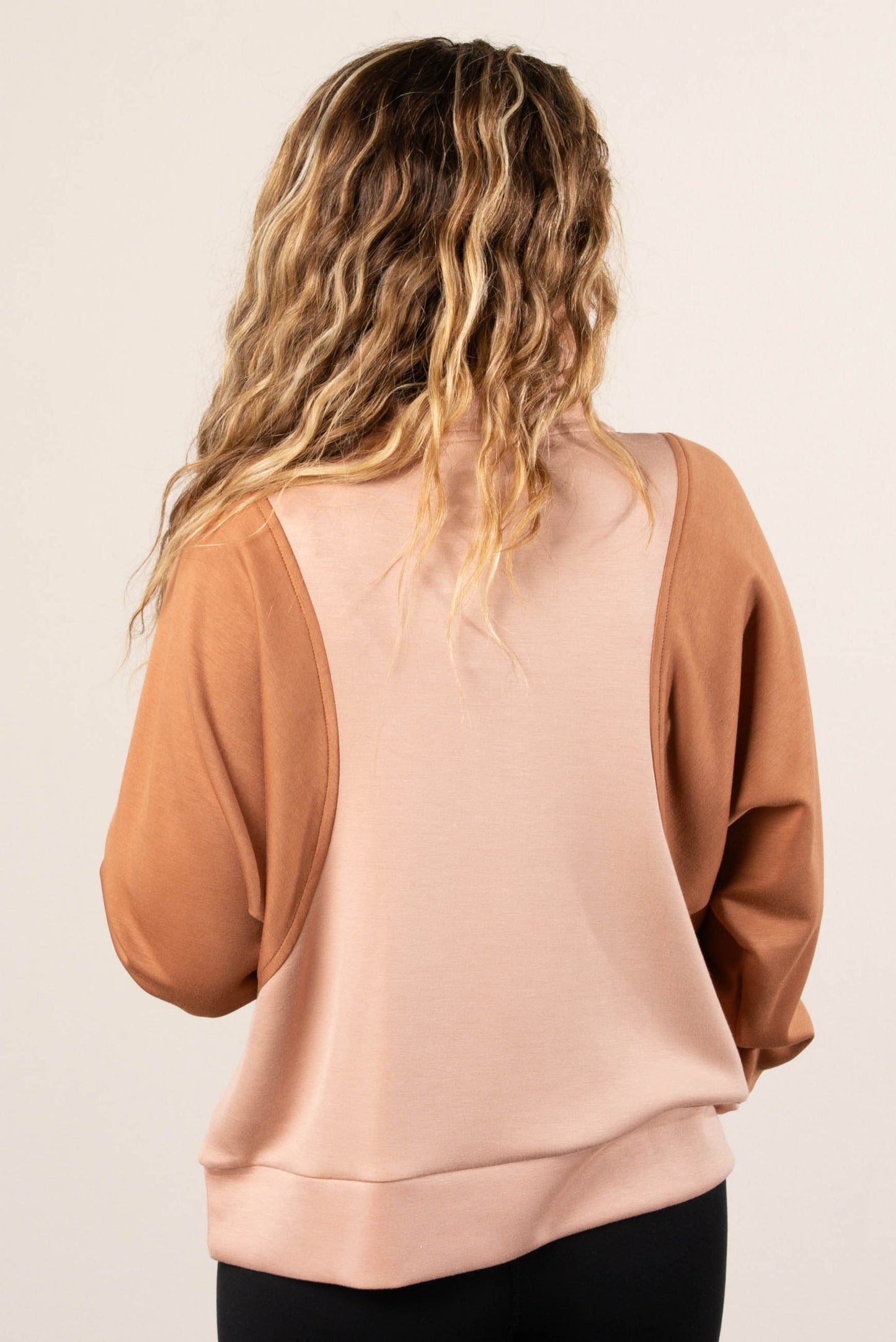 Autumn Color Block Half Zip Pullover