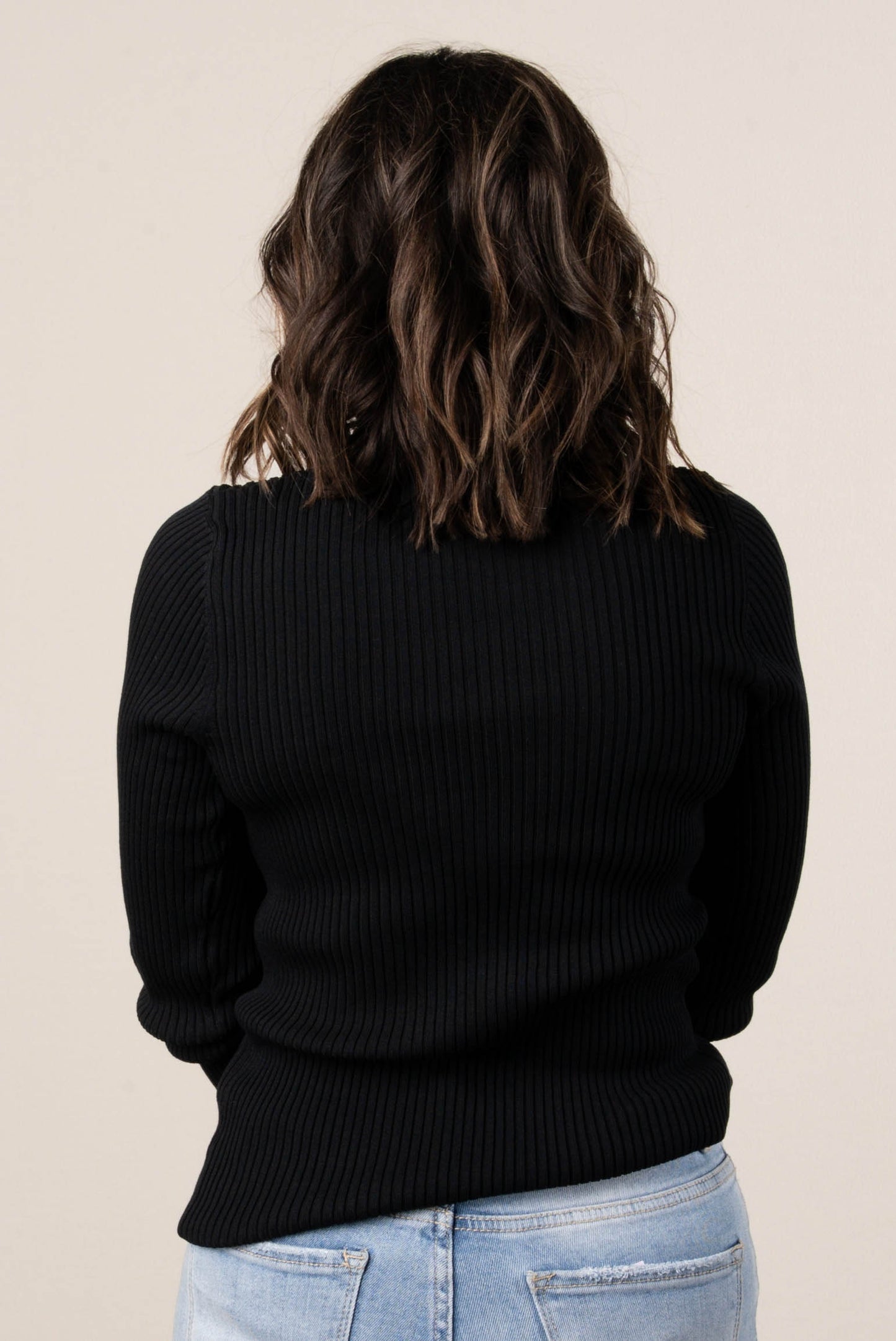Nicole Ribbed Mock Neck Top