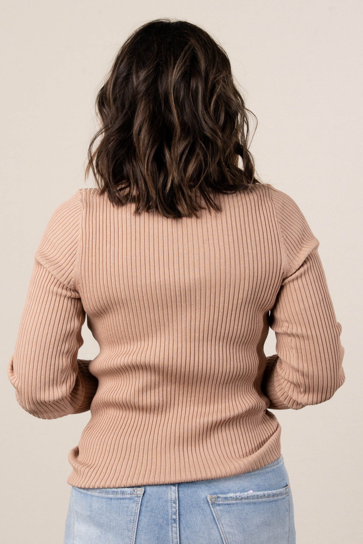 Nicole Ribbed Mock Neck Top