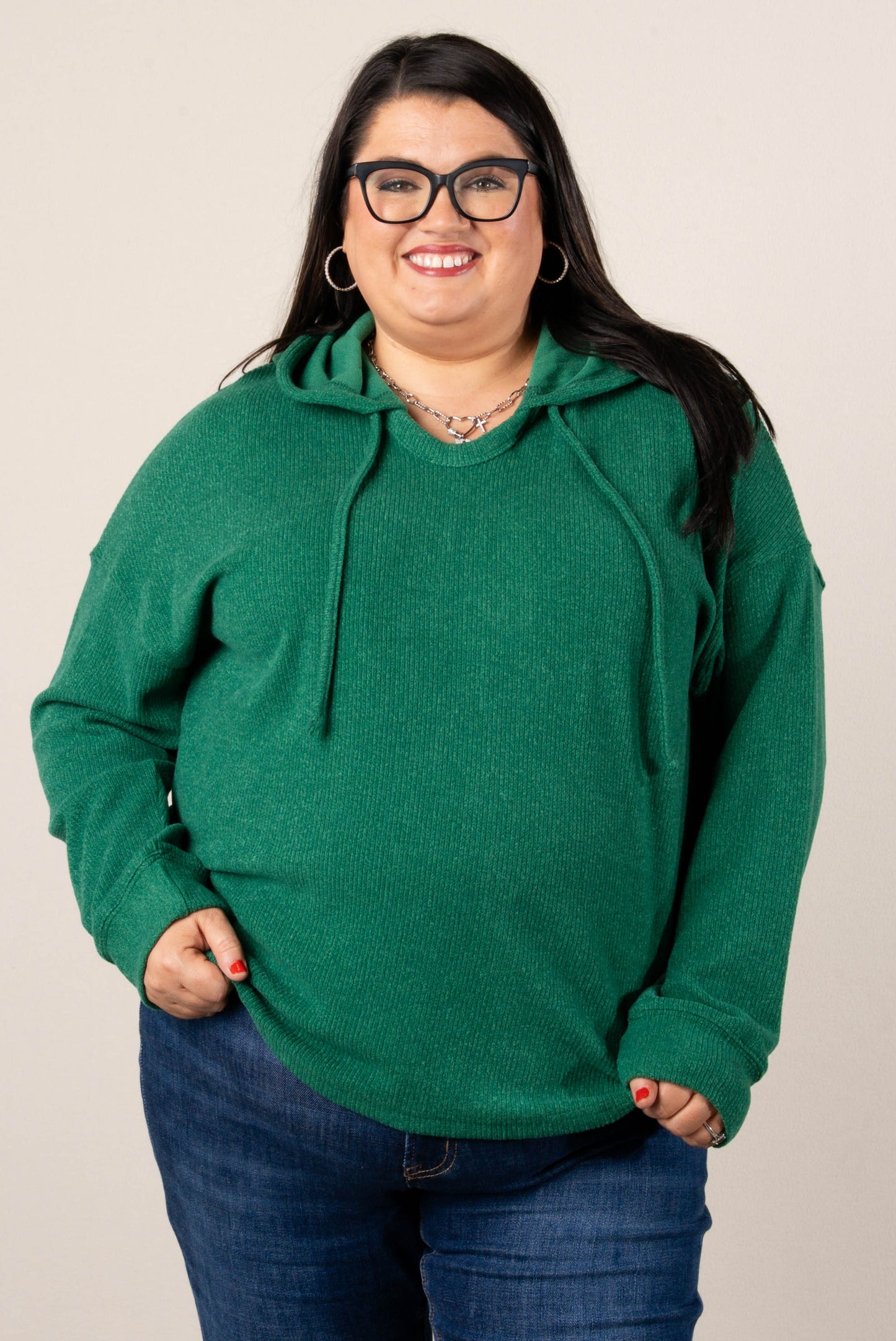 Ragina Brushed Drawstring Hooded Top