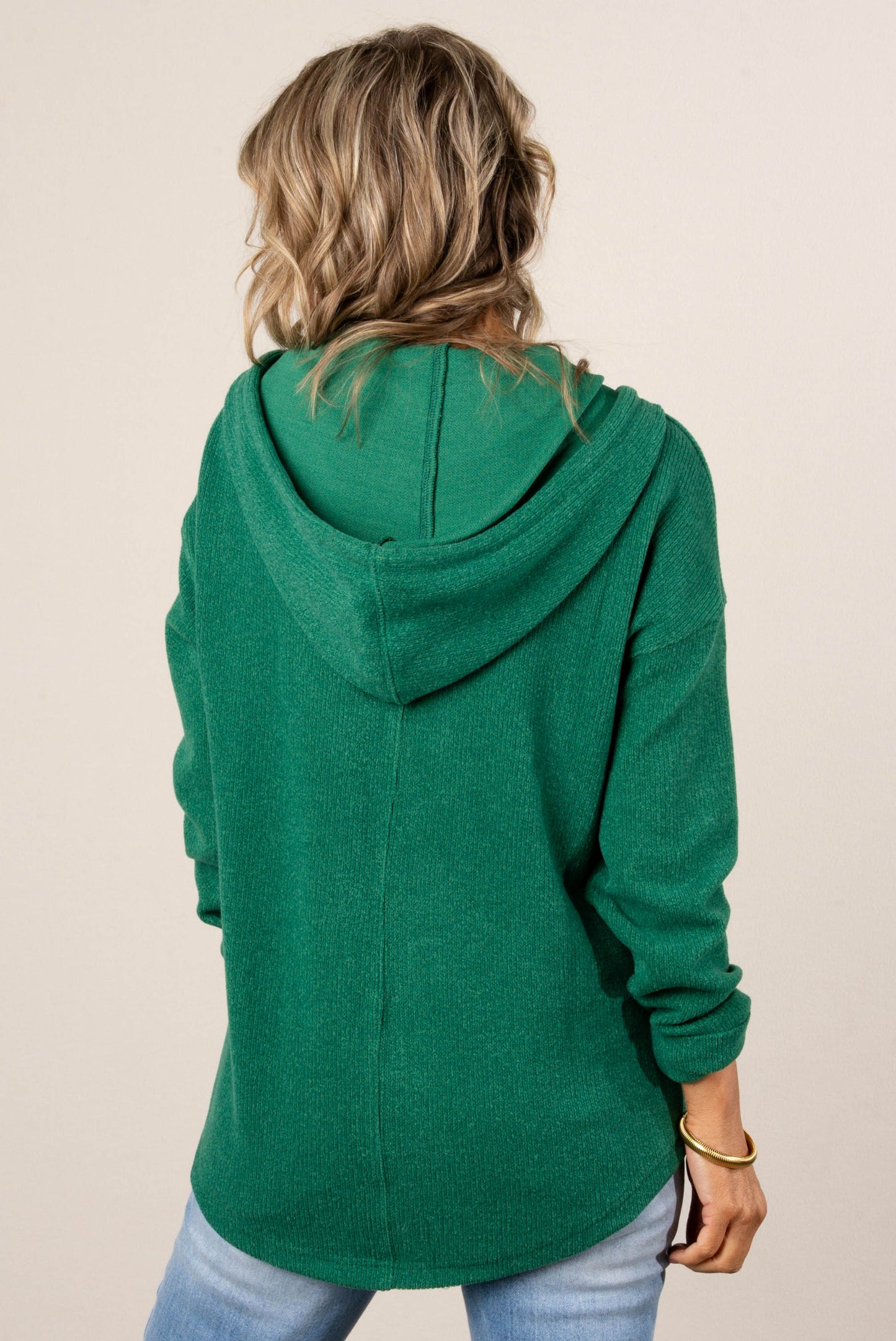 Ragina Brushed Drawstring Hooded Top