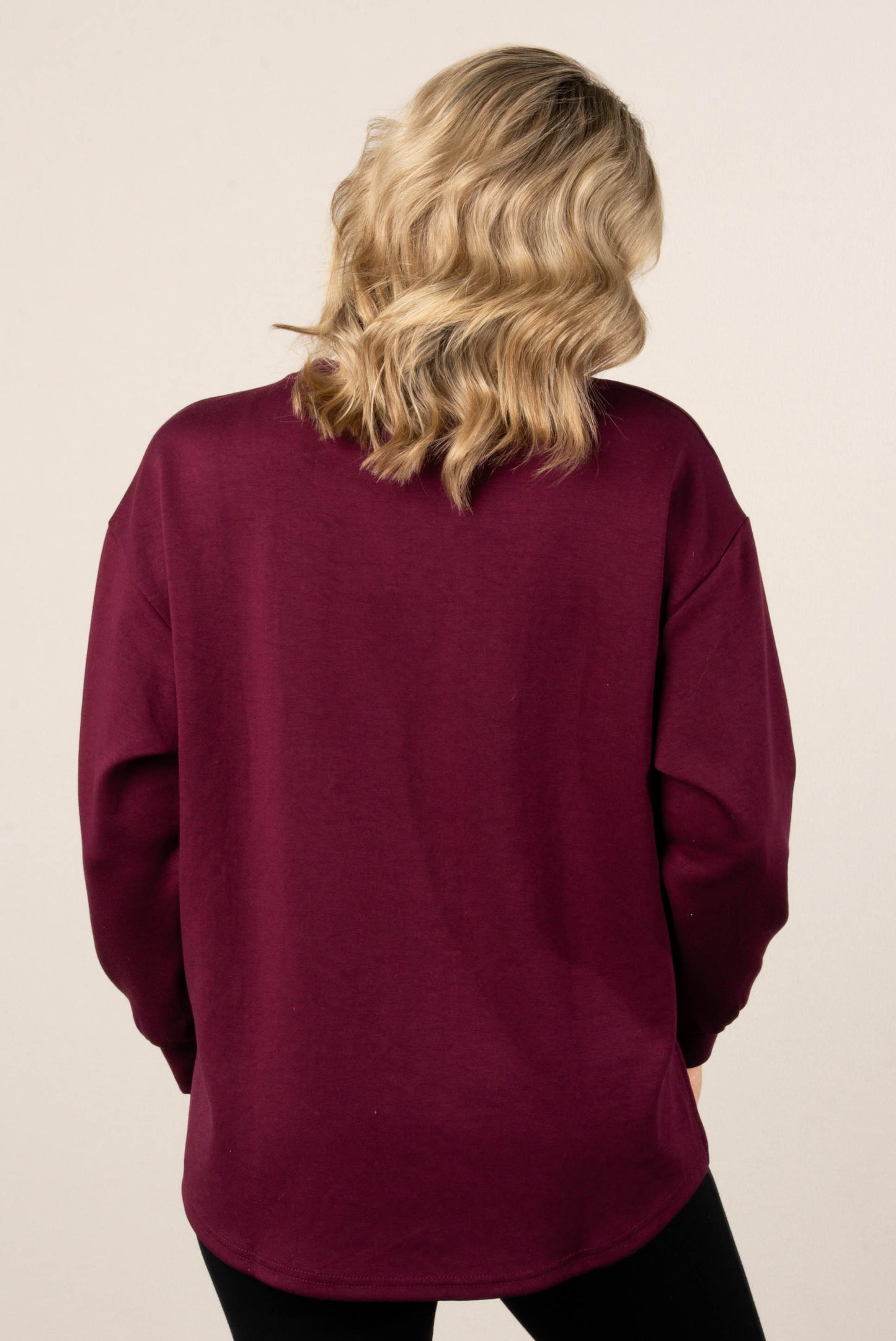 Theresa V-Stitch Split Hem Top