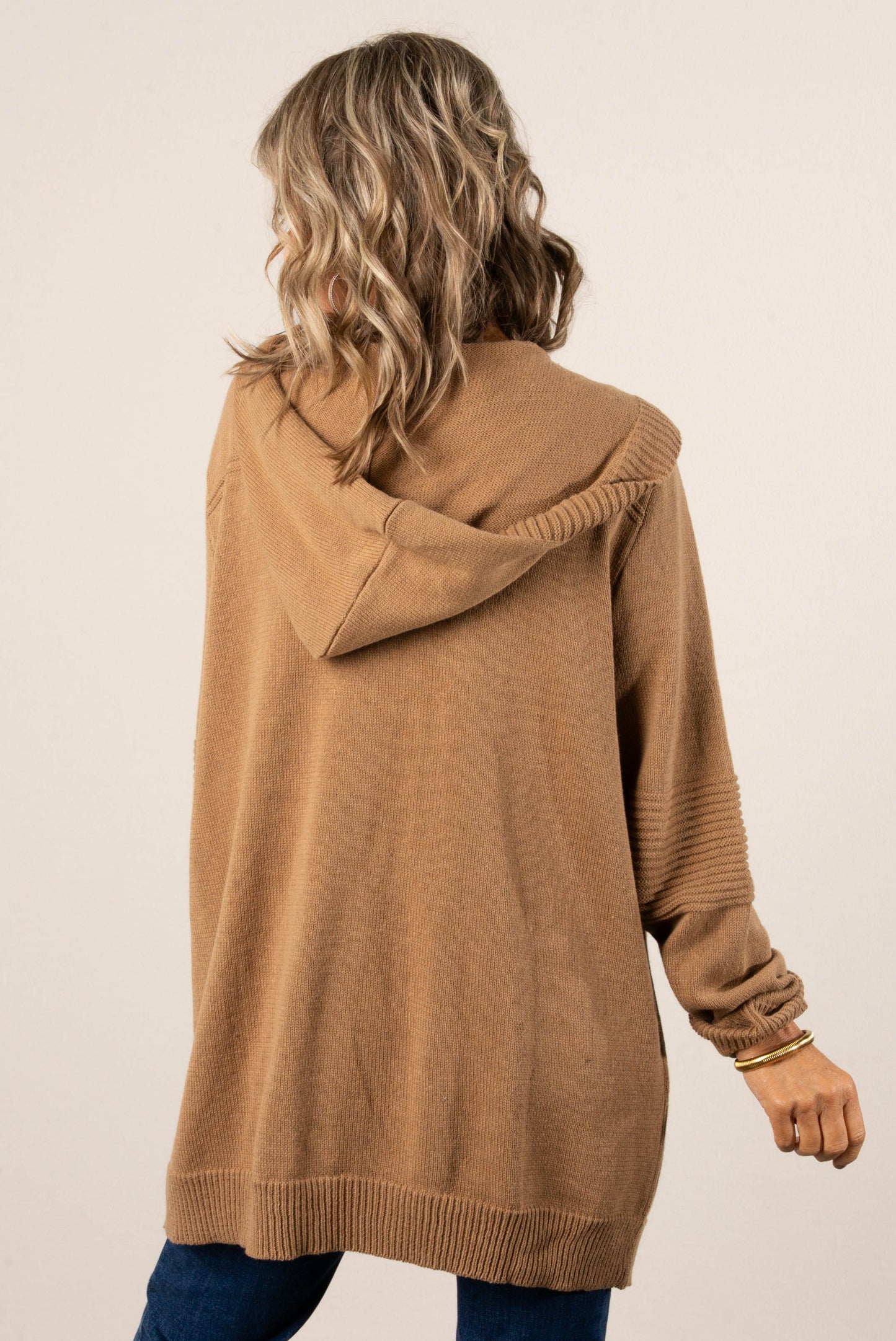 Chanel Open Front Hooded Sweater Cardigan