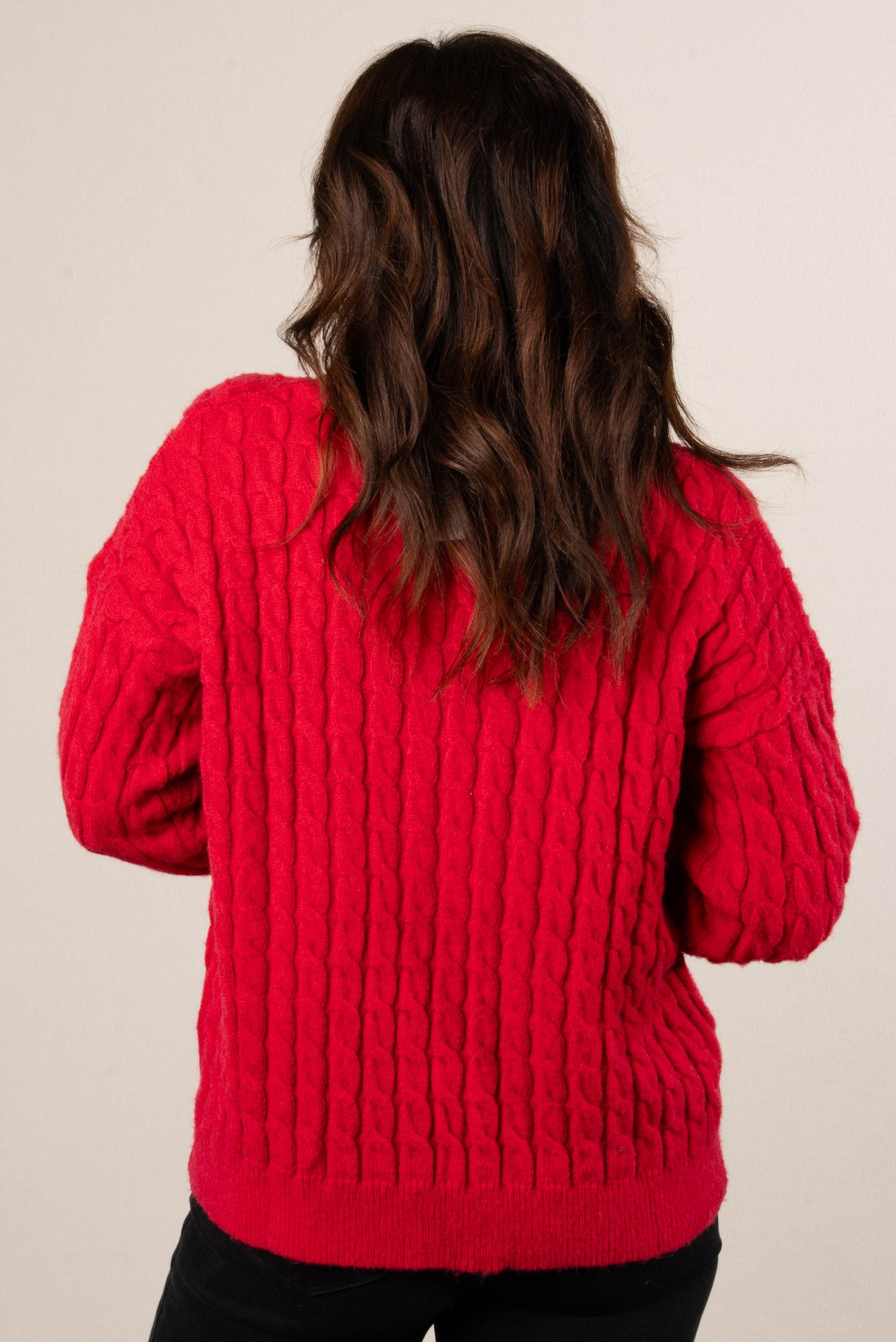 Holly Jolly Embroidered Cable Knit Sweater