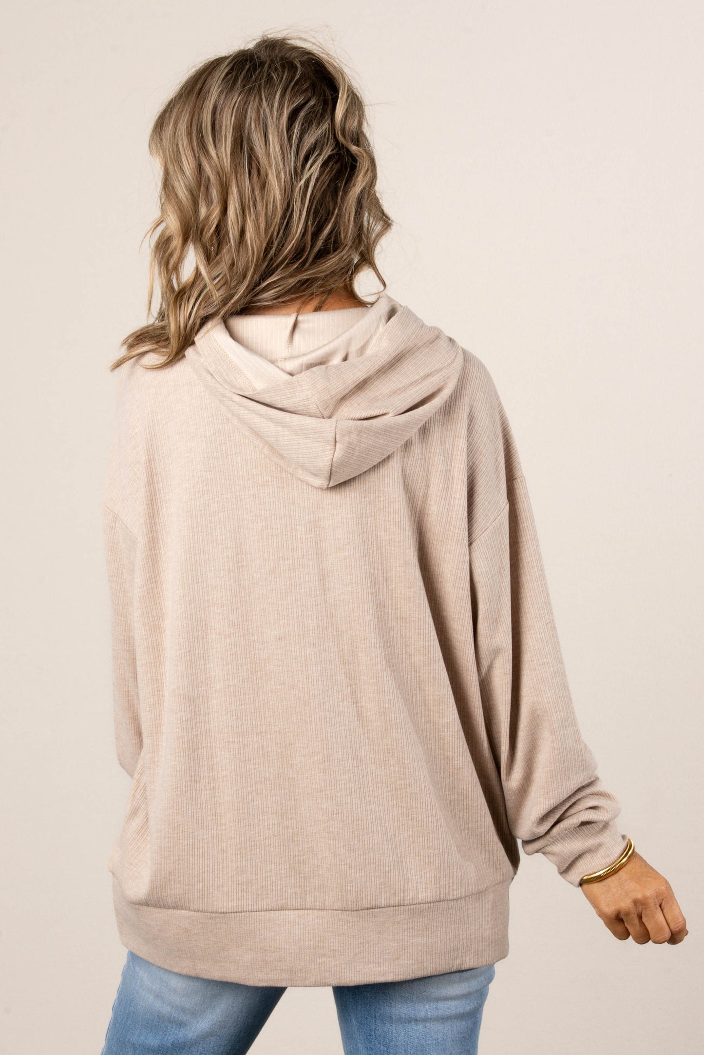 Andi Ribbed Hooded Top