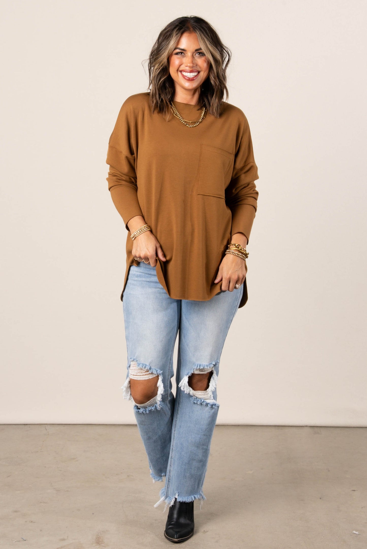 Heidi Raw Edge Hi-Lo Top