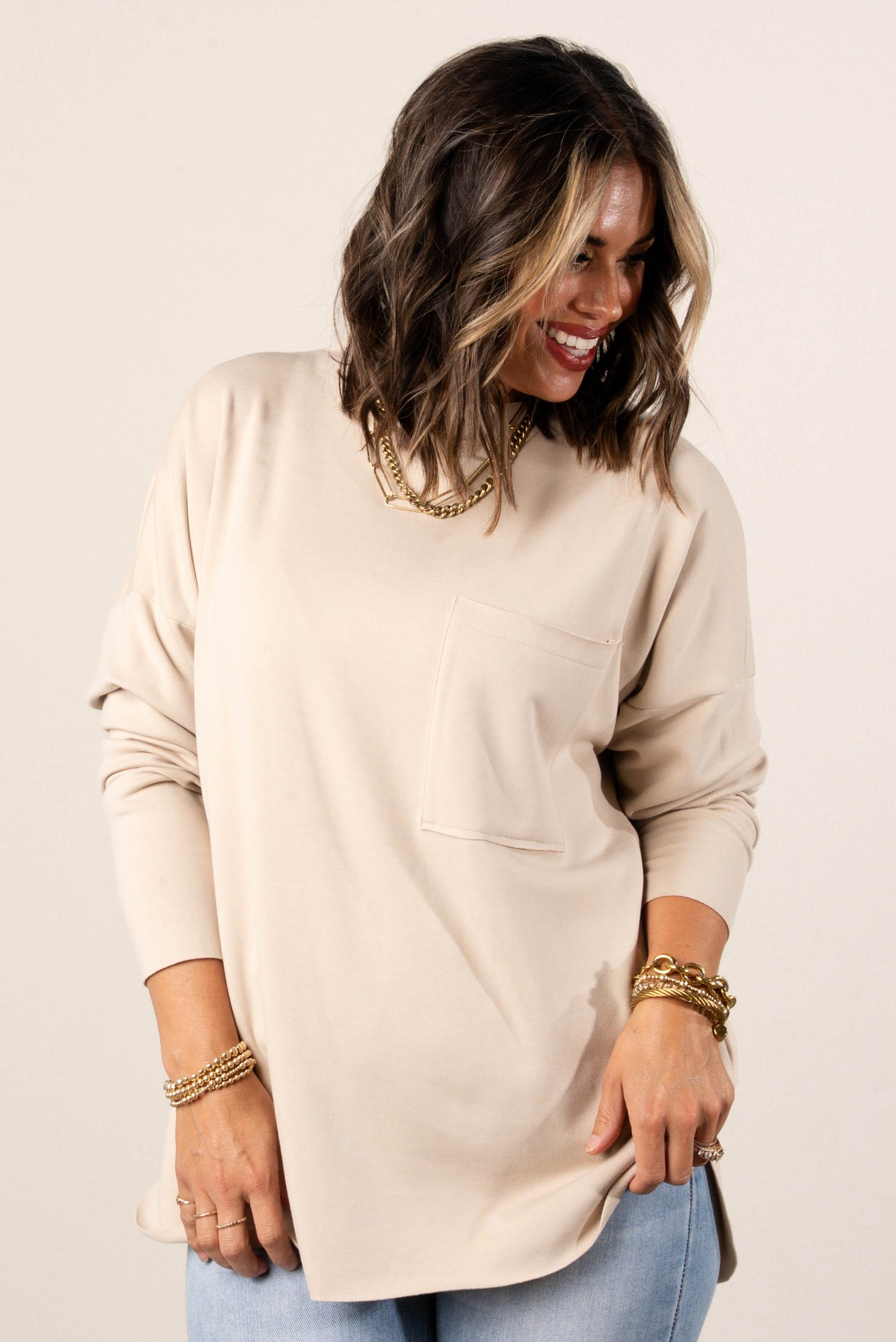 Heidi Raw Edge Hi-Lo Top