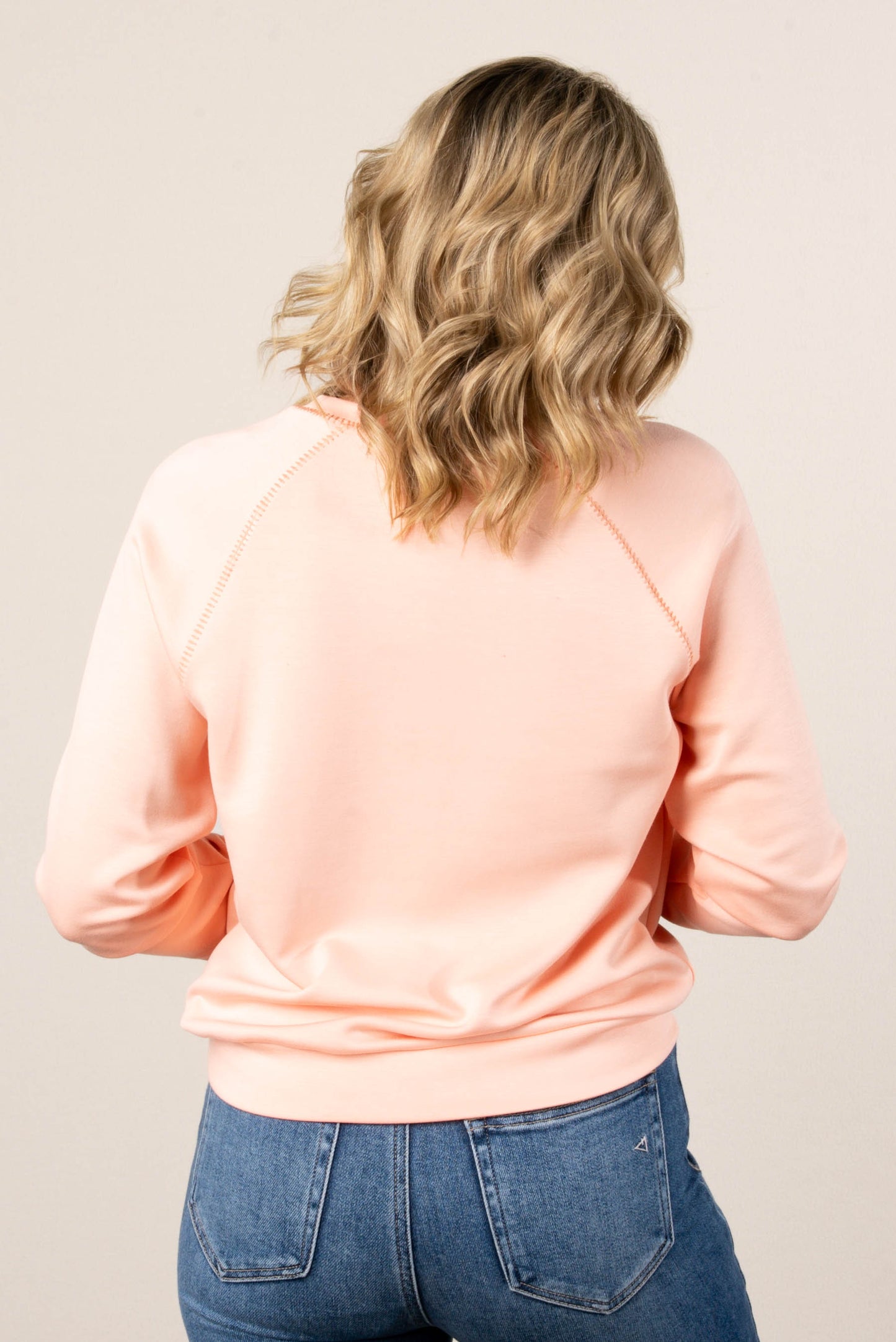 Melinda Top Stitch Raglan Pullover