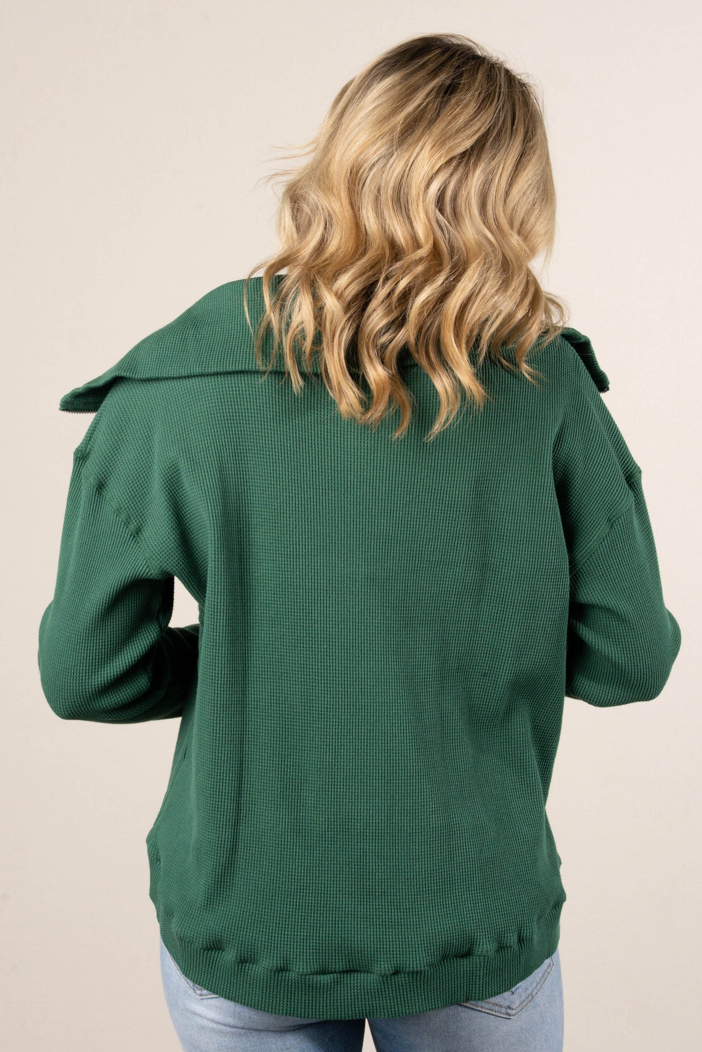 Chasity Thermal Half Zip Hi-Lo Pullover