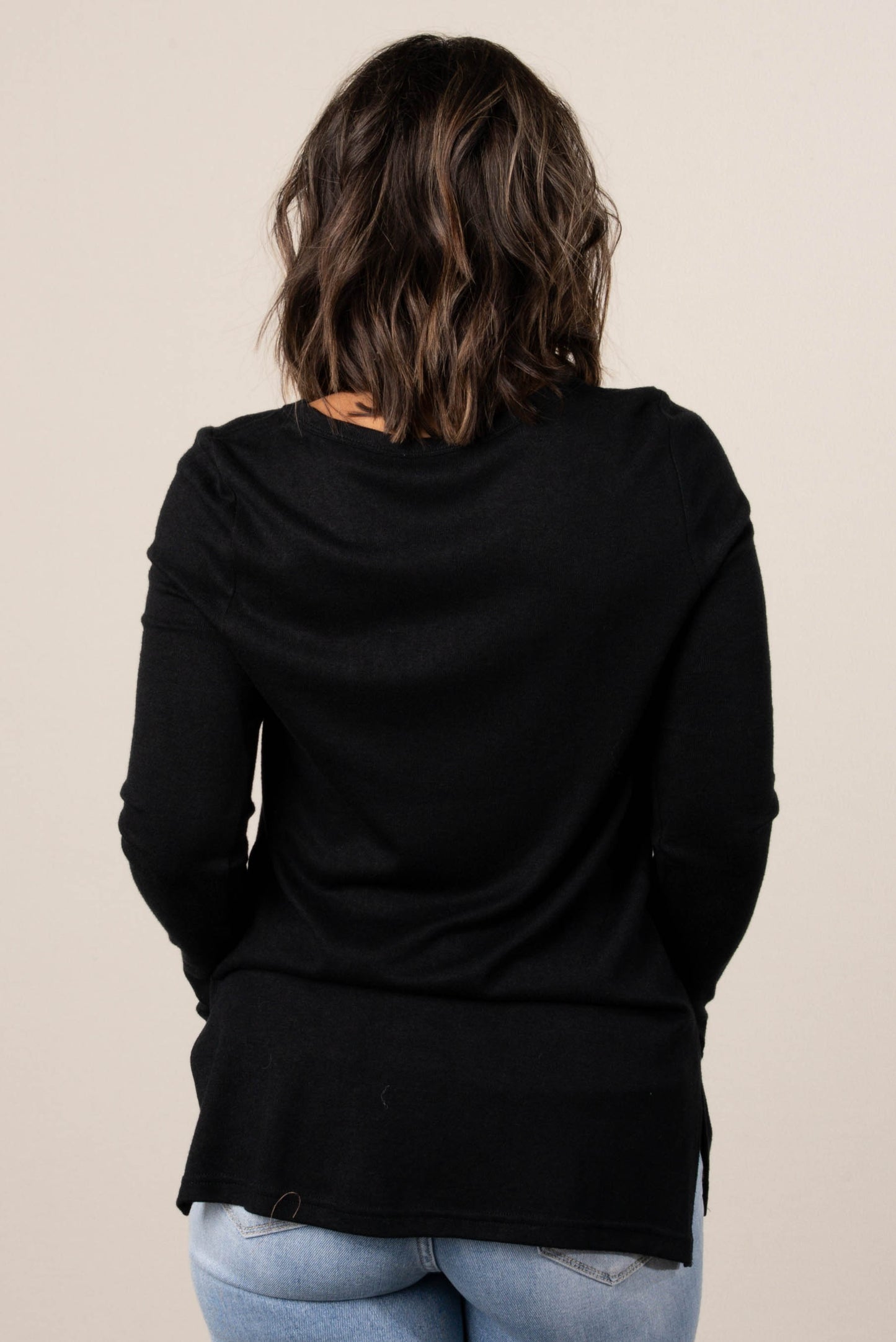 Jenine Wide Neck Thumbhole Cuff Top