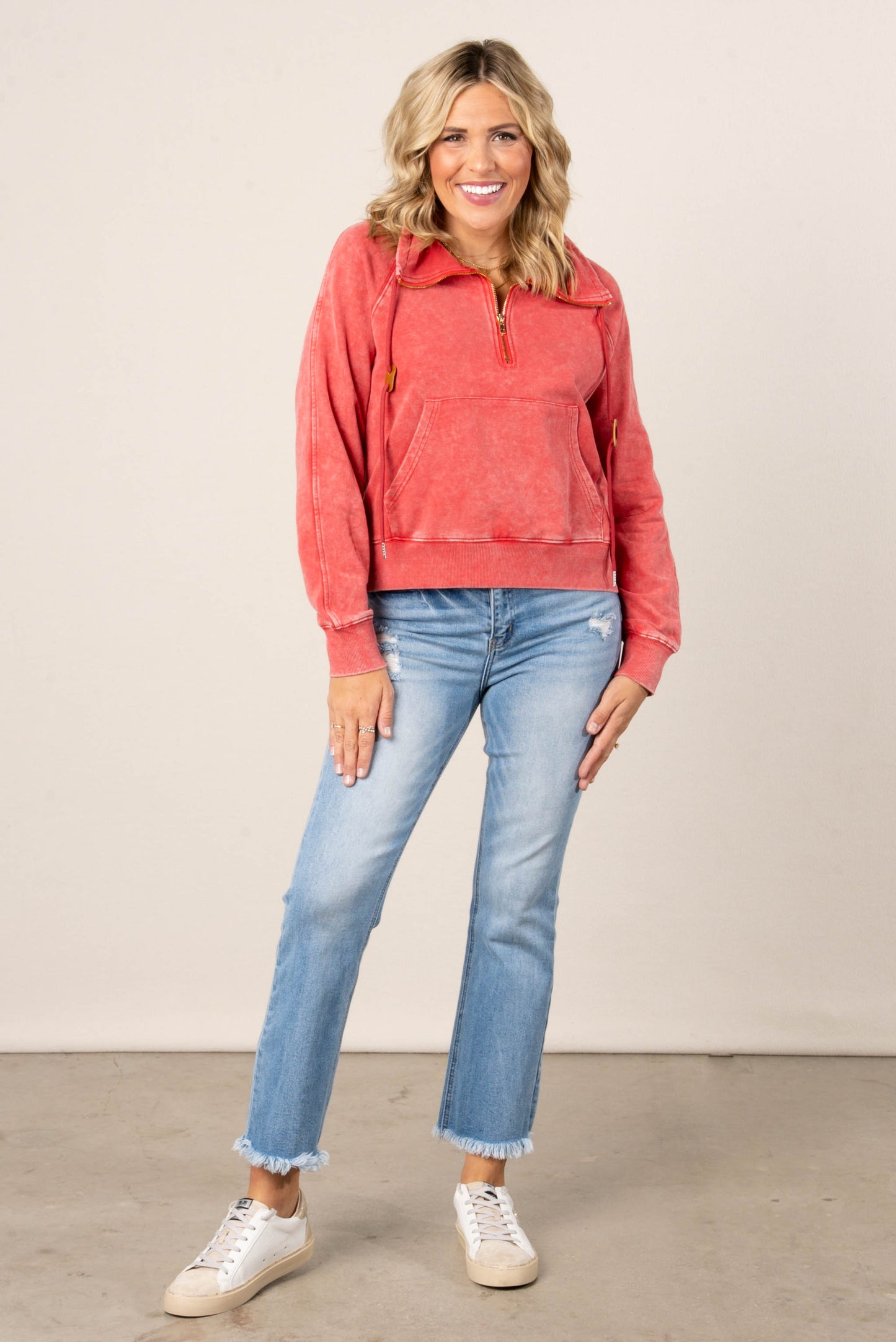 Jami Washed Half Zip Pullover