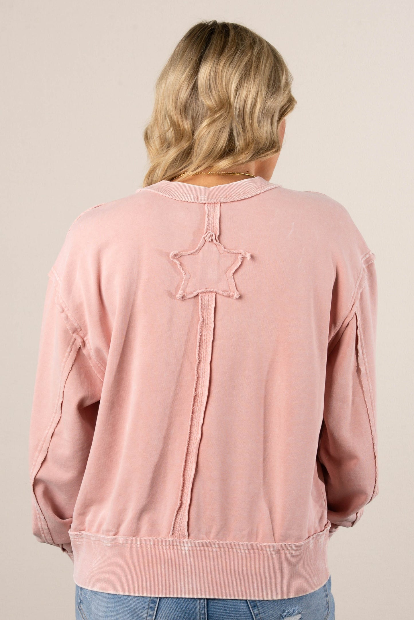 Marissa Washed Exposed Seam Pullover
