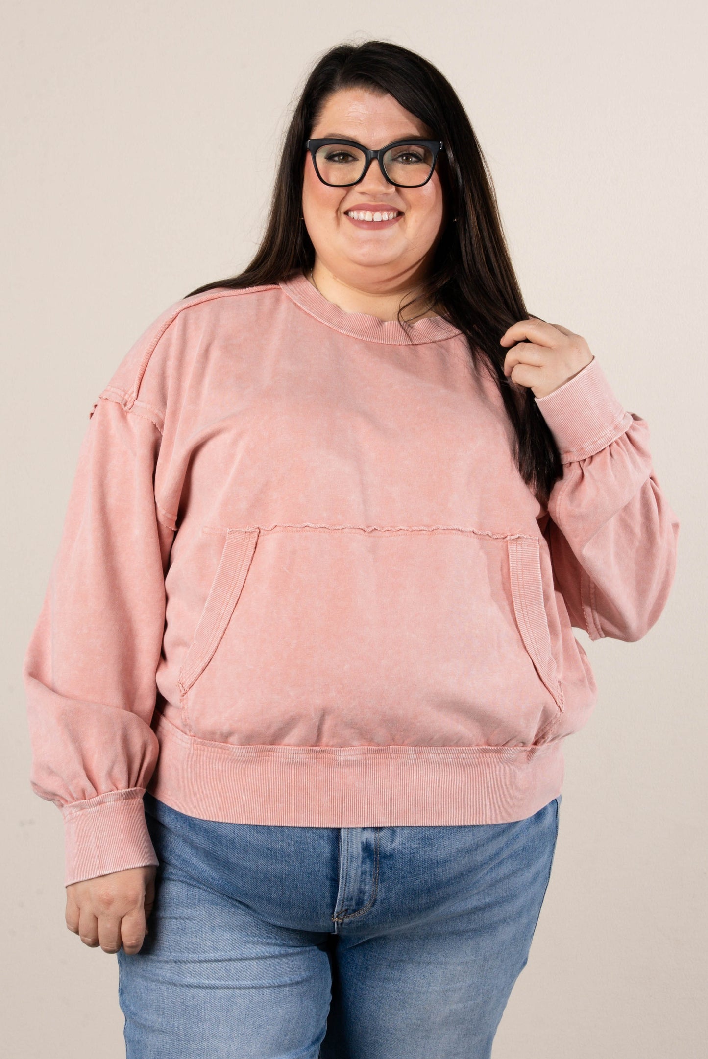 Marissa Washed Exposed Seam Pullover