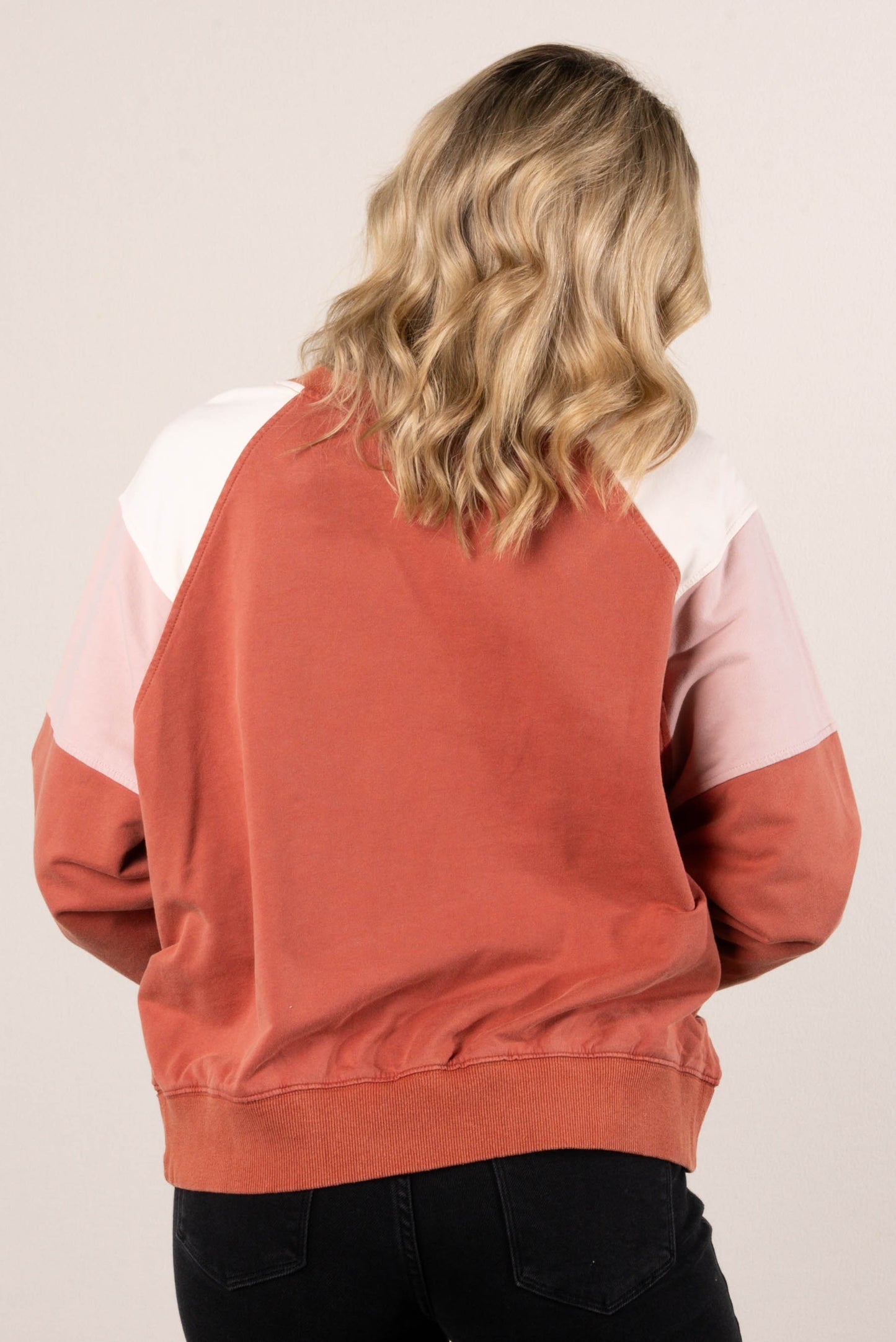 Jelene Washed Color Block Pullover