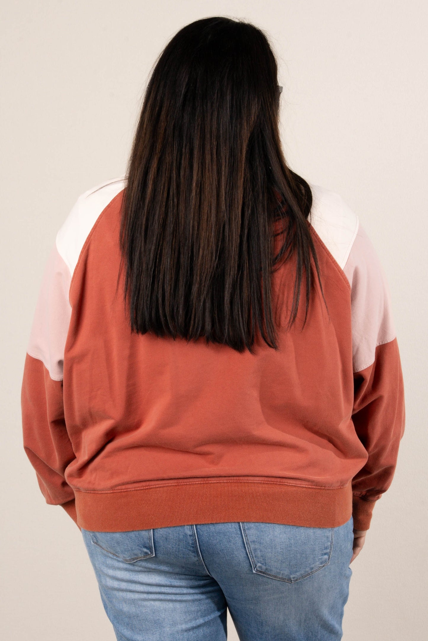 Jelene Washed Color Block Pullover
